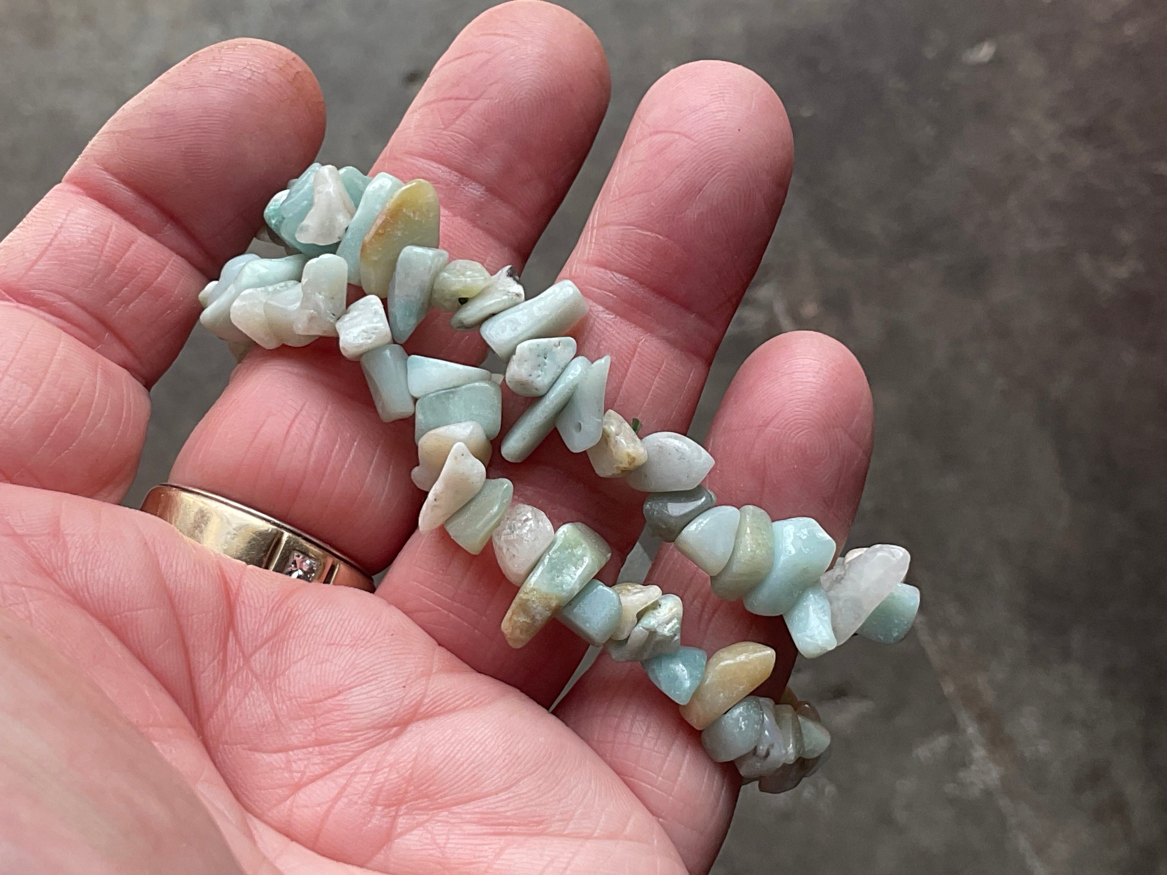 Amazonite Stone Chip Bracelet