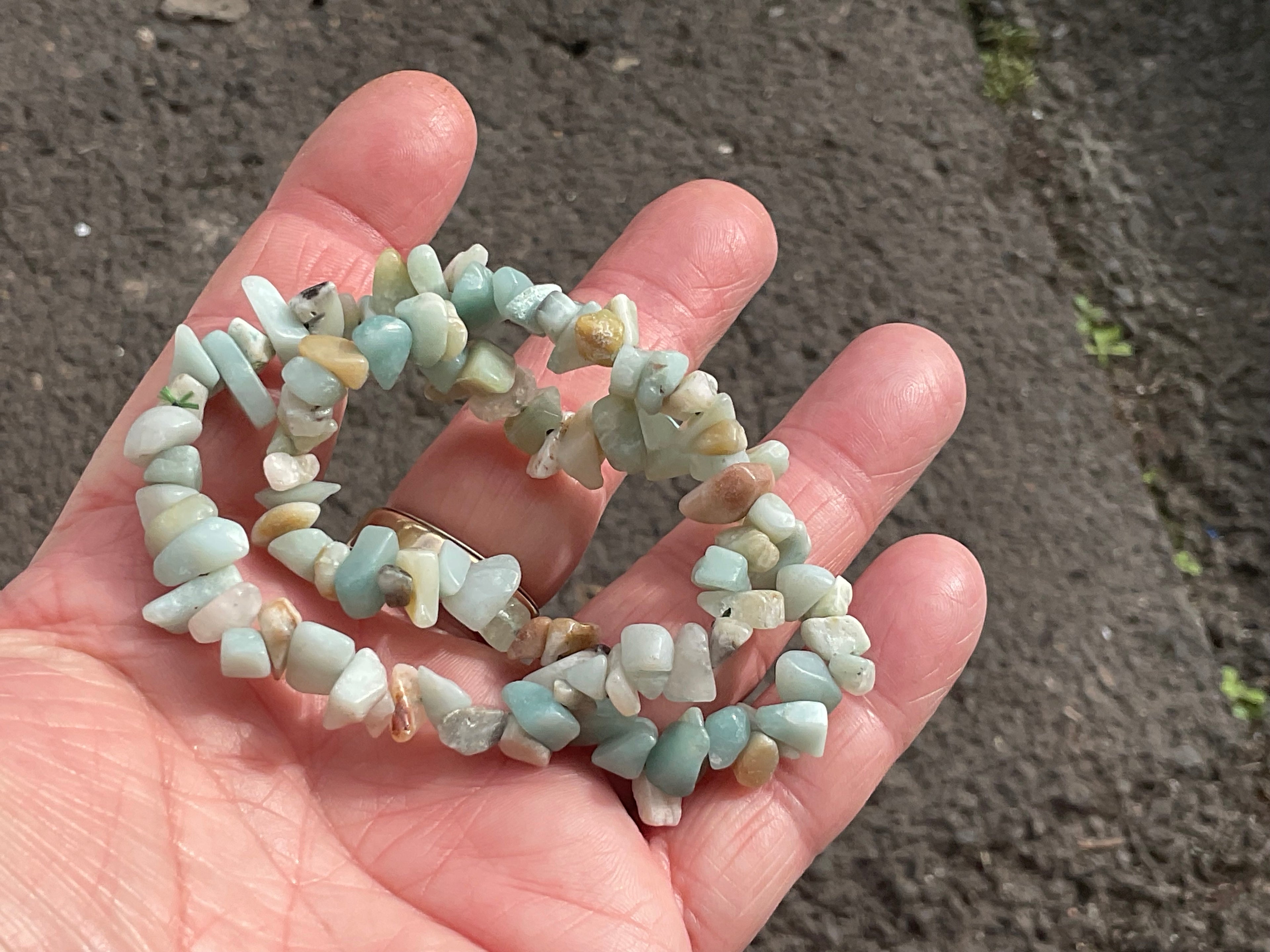 Amazonite Stone Chip Bracelet