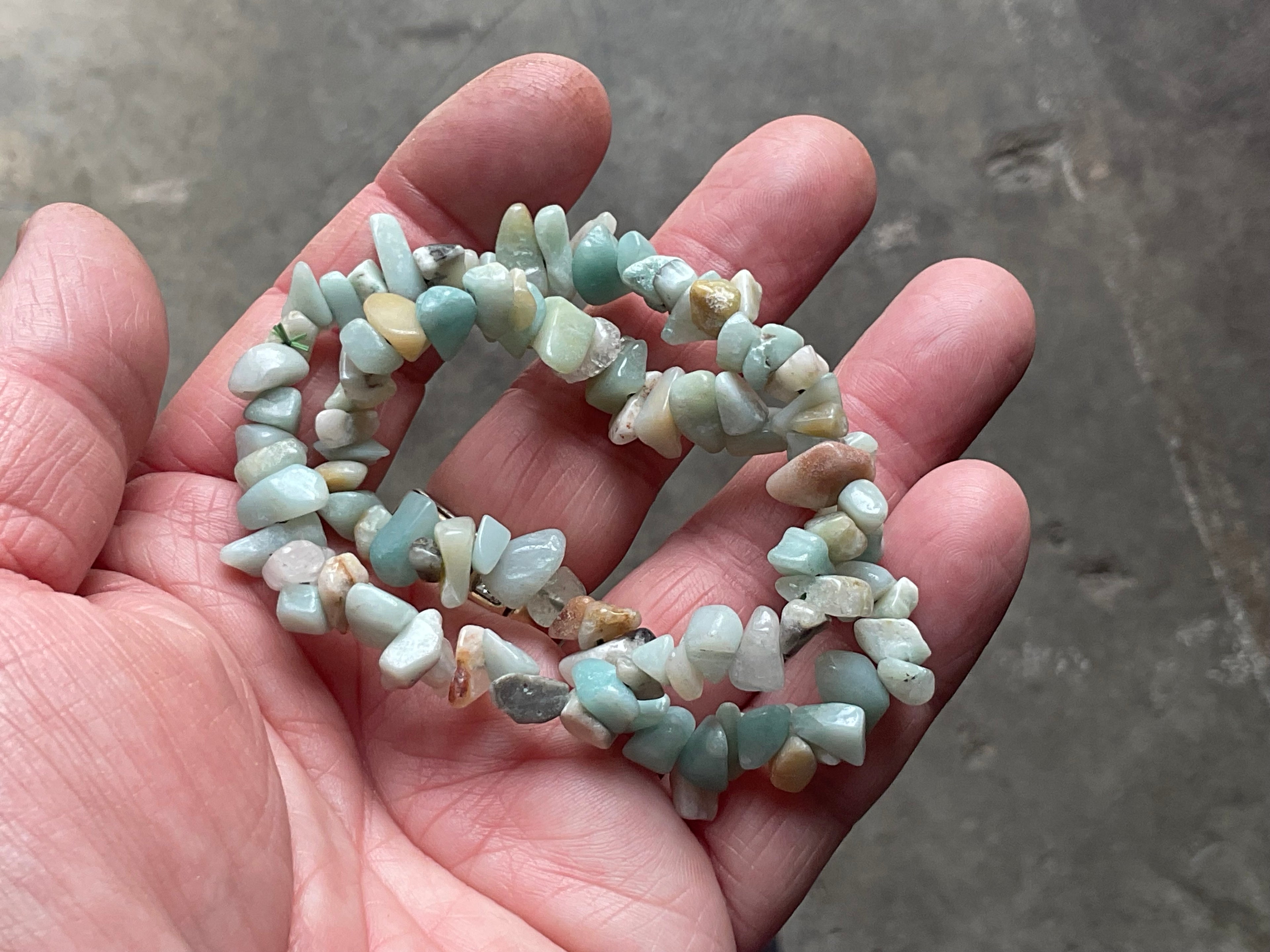 Amazonite Stone Chip Bracelet
