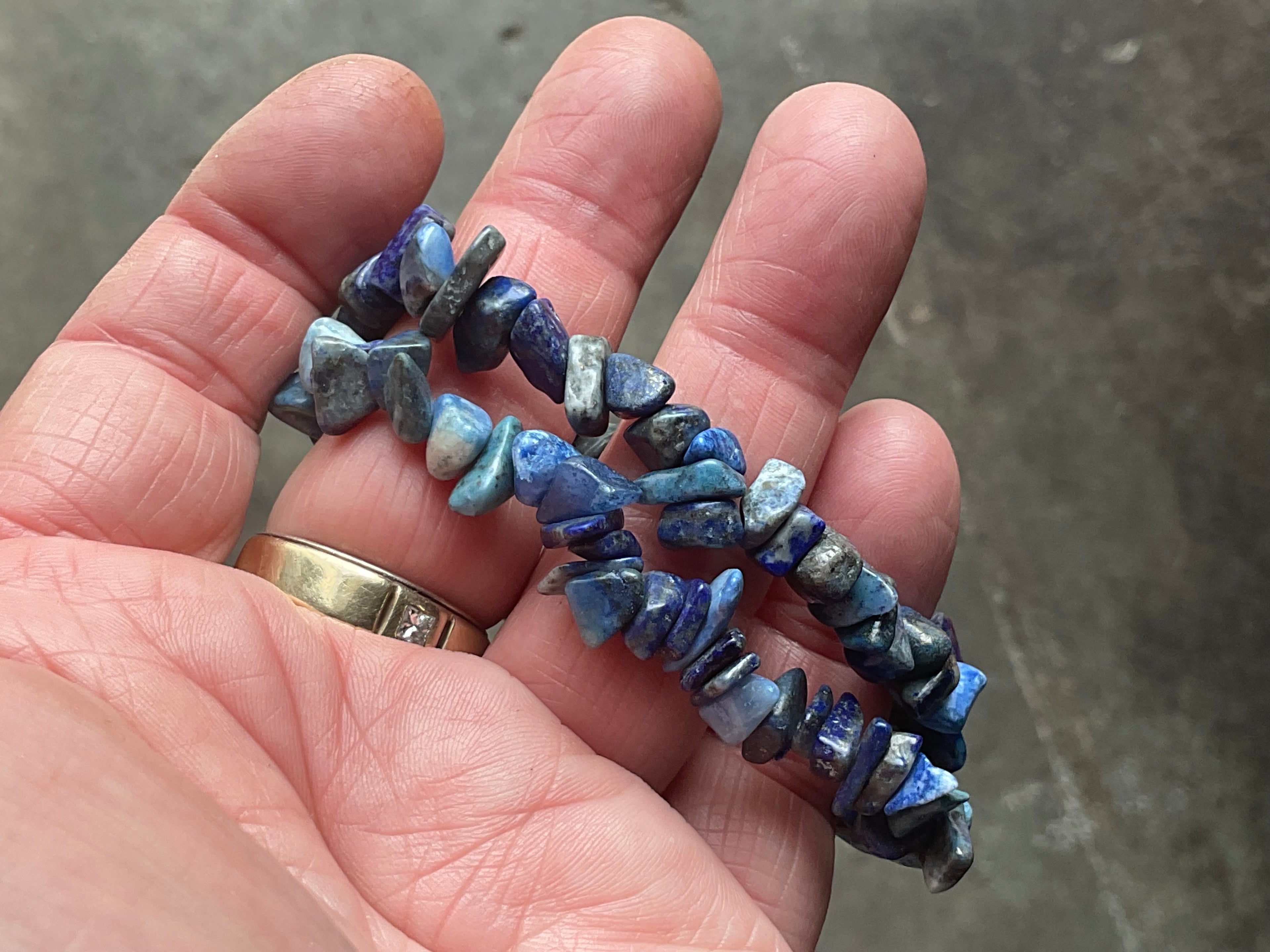 Lapis Lazuli Stone Chip Bracelet