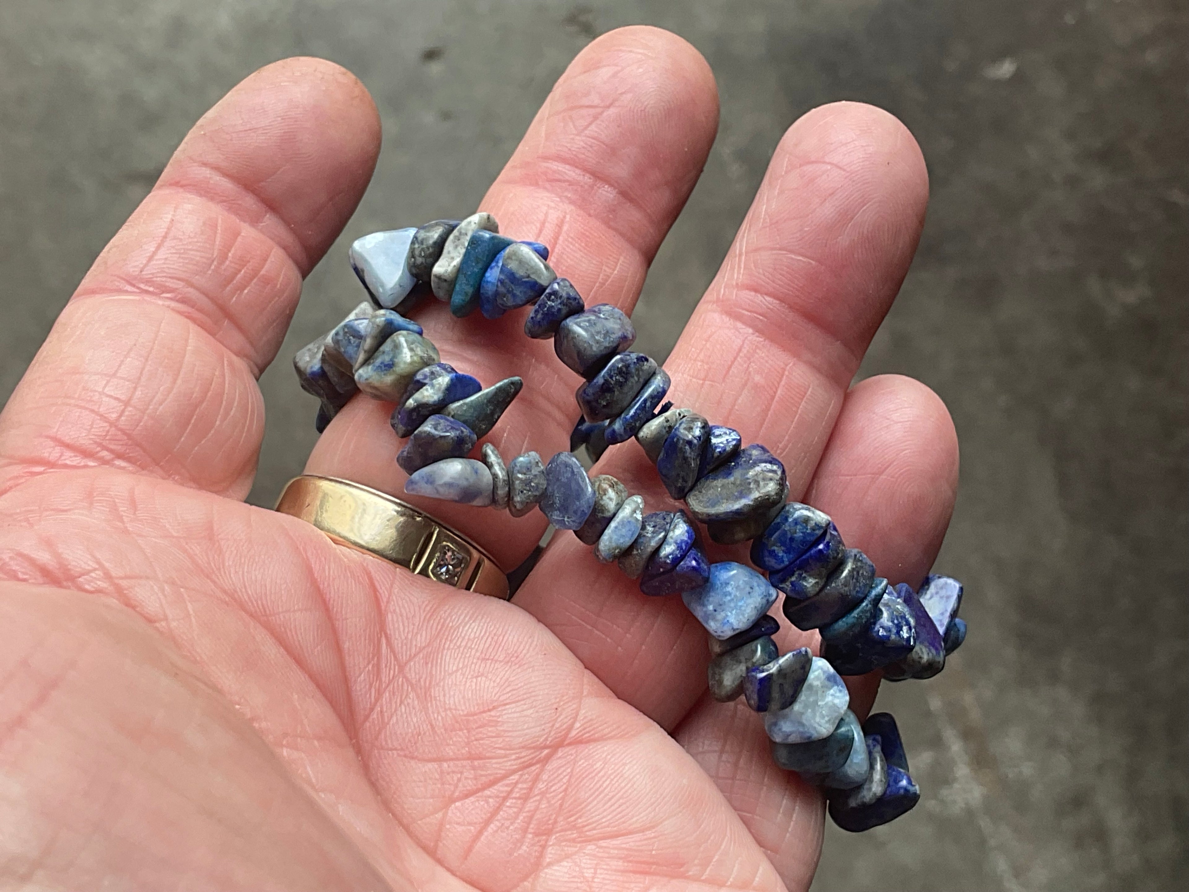 Lapis Lazuli Stone Chip Bracelet