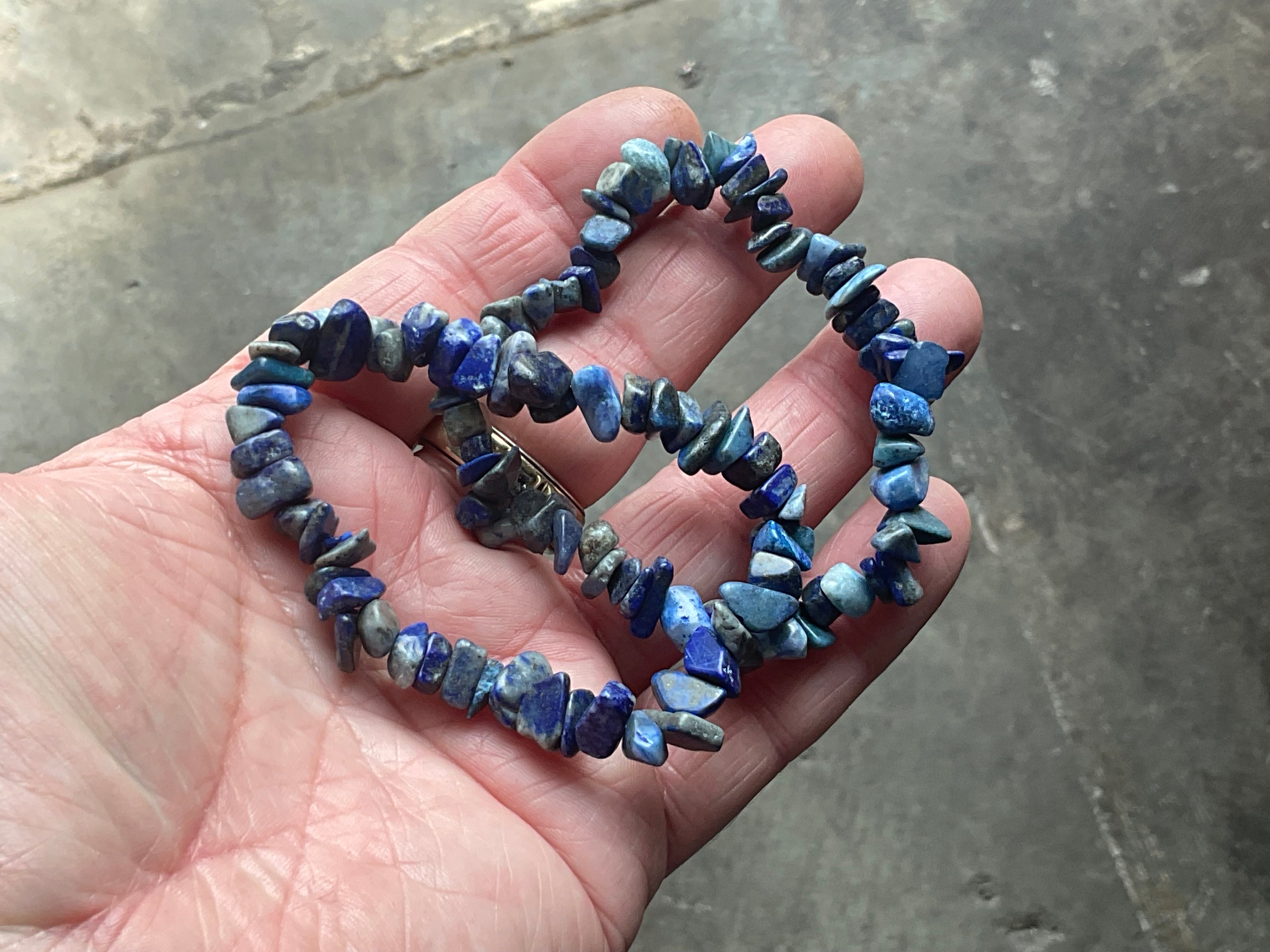 Lapis Lazuli Stone Chip Bracelet