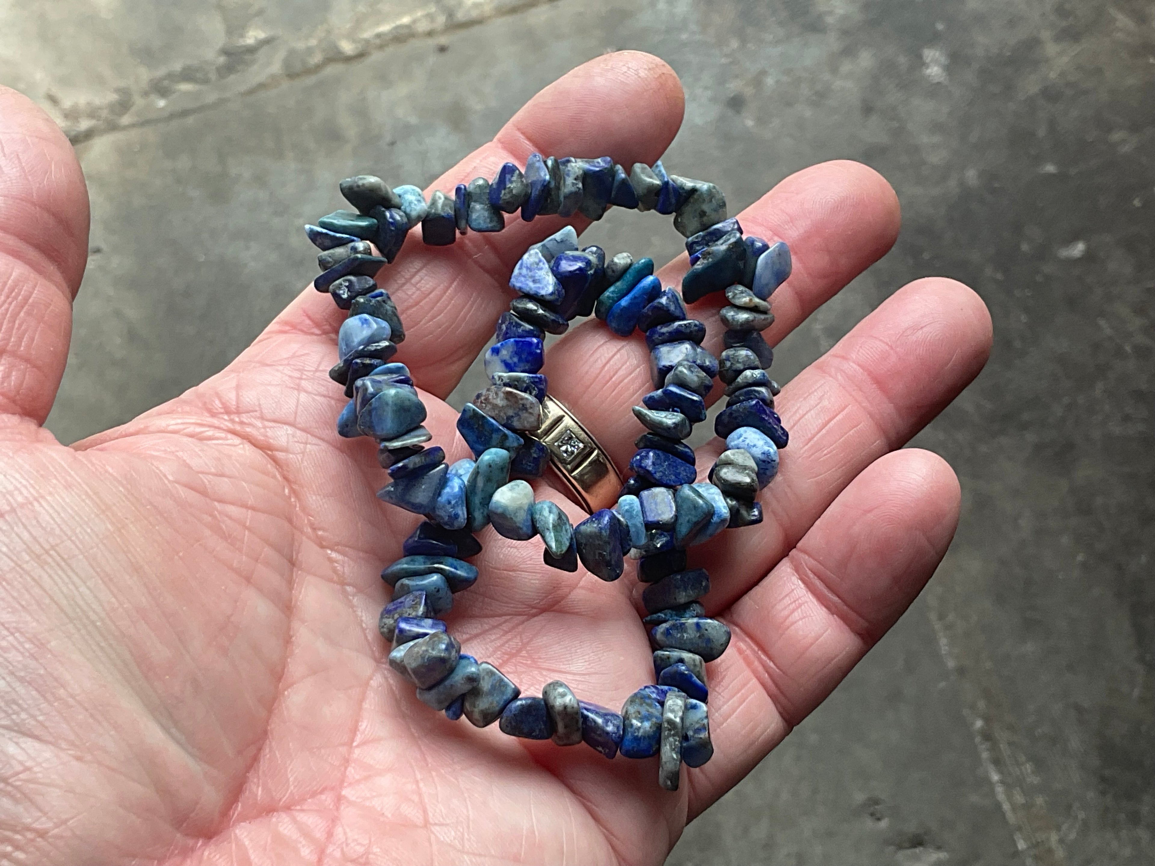 Lapis Lazuli Stone Chip Bracelet