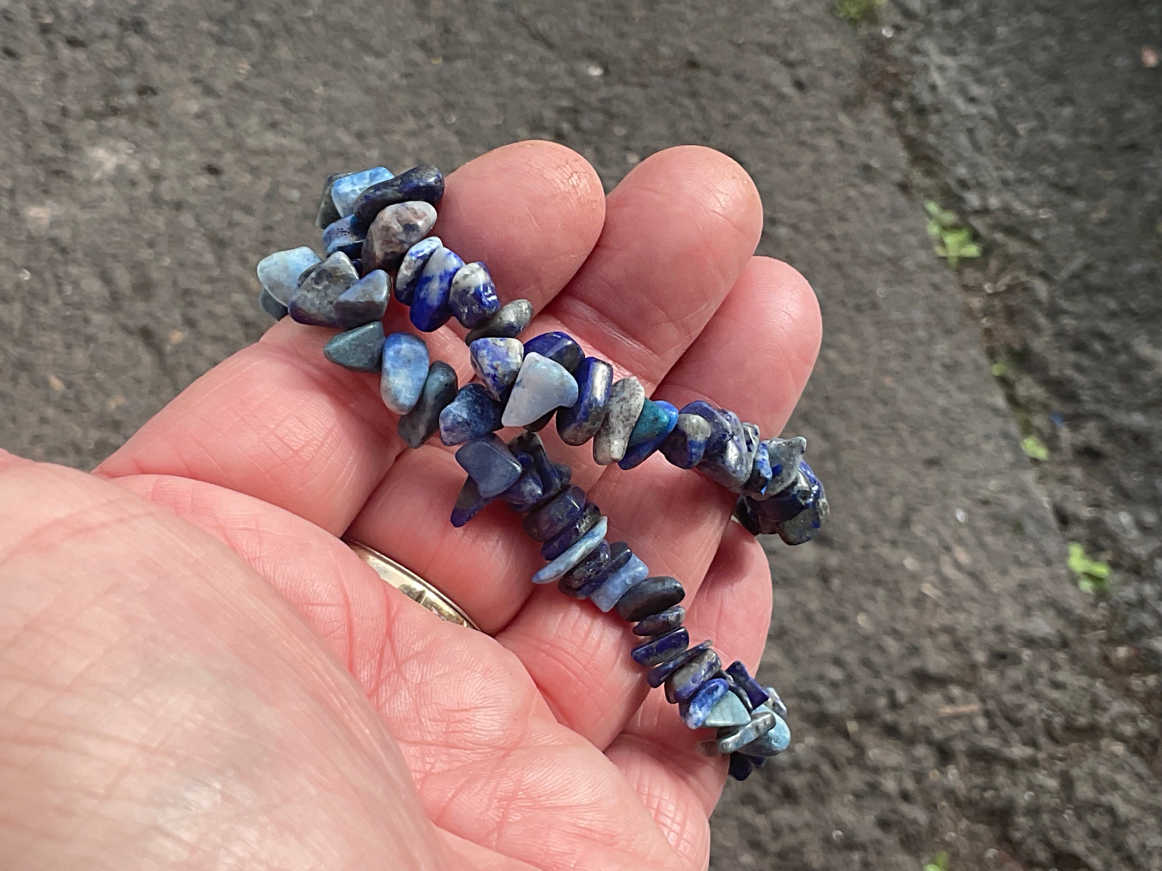 Lapis Lazuli Stone Chip Bracelet