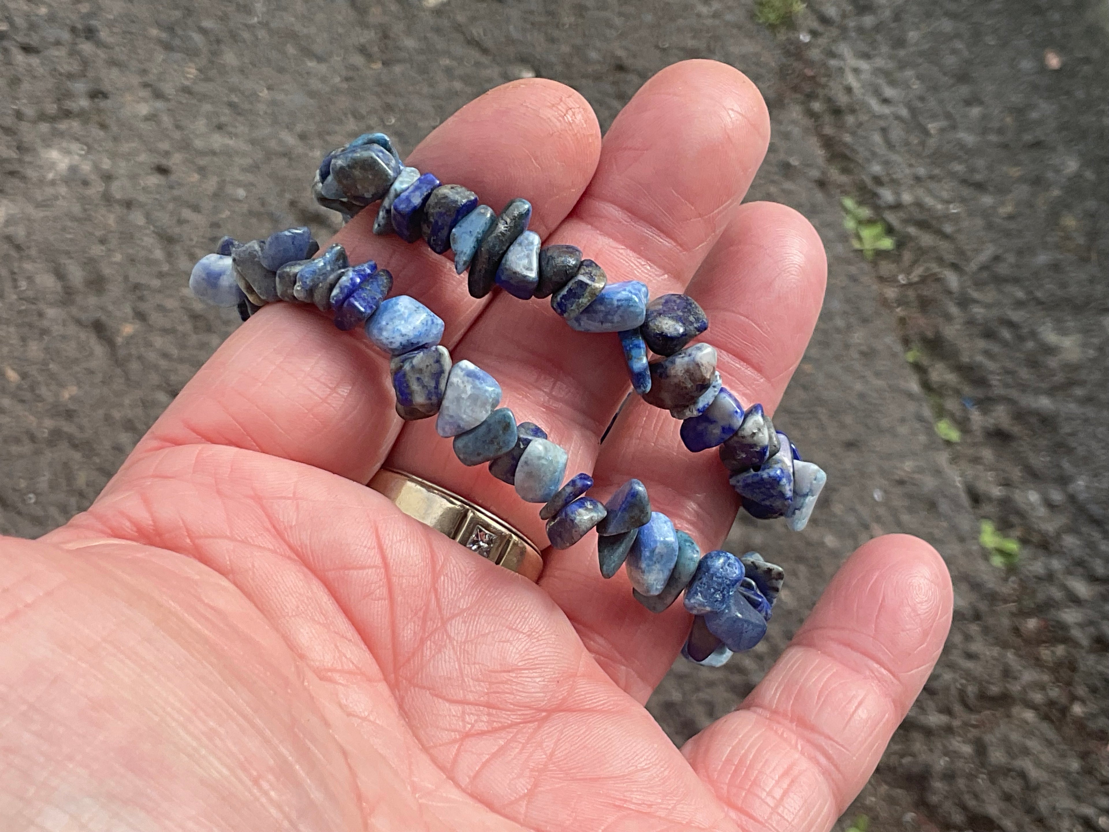 Lapis Lazuli Stone Chip Bracelet