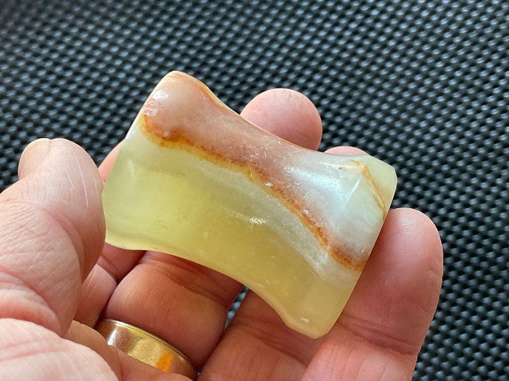 Green Banded Onyx (Calcite) Pedestal Style Sphere Stand 4C