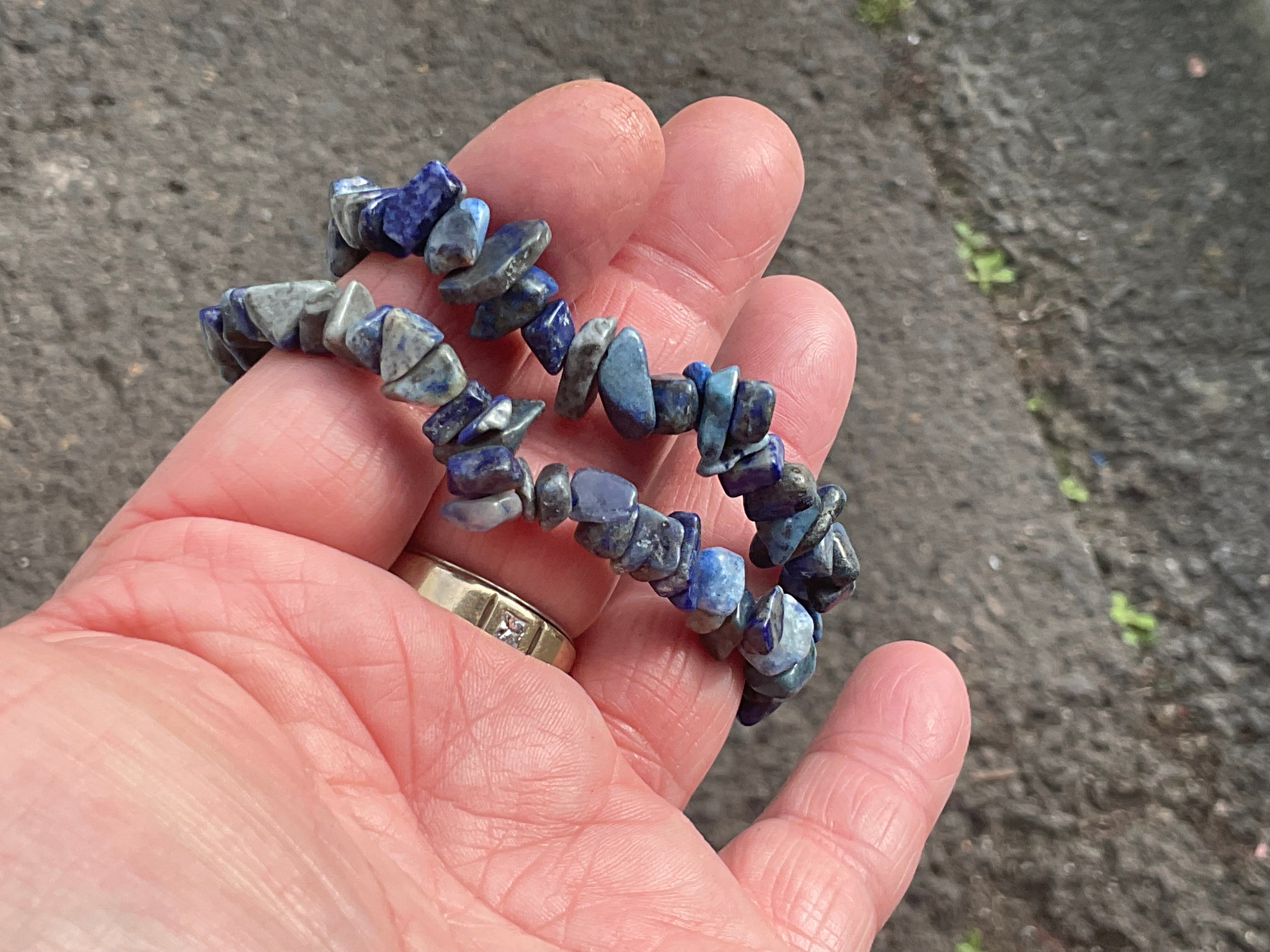 Lapis Lazuli Stone Chip Bracelet