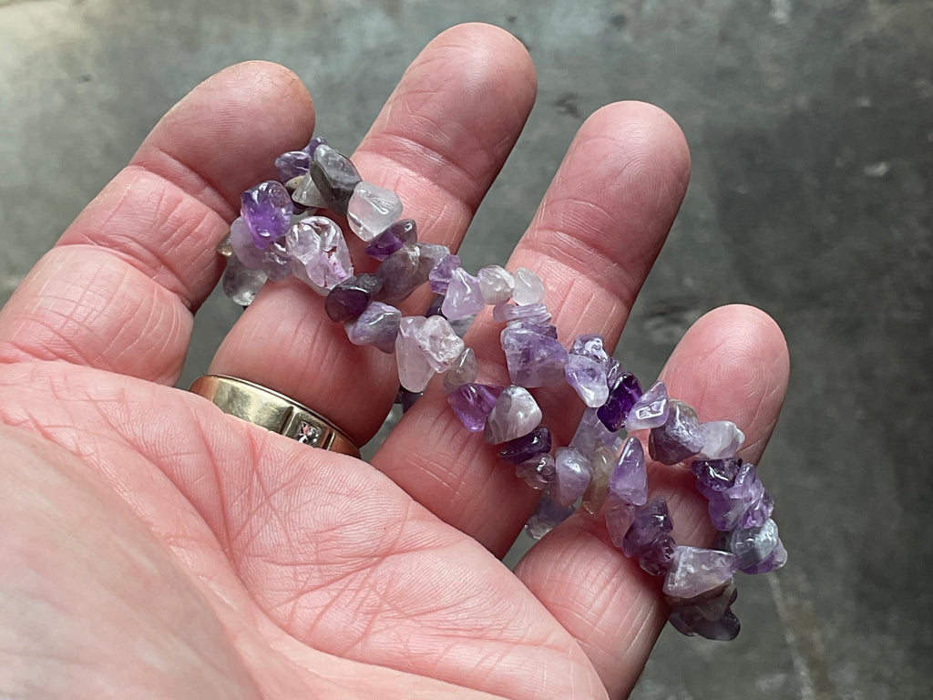 Amethyst Stone Chip Bracelet