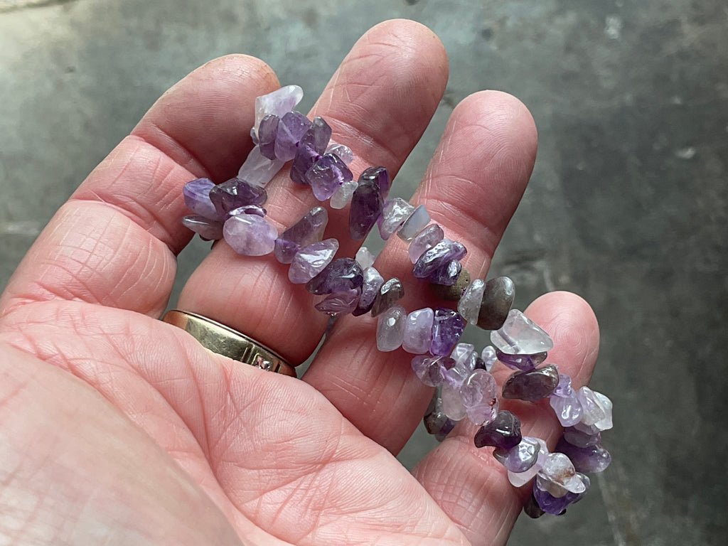 Amethyst Stone Chip Bracelet