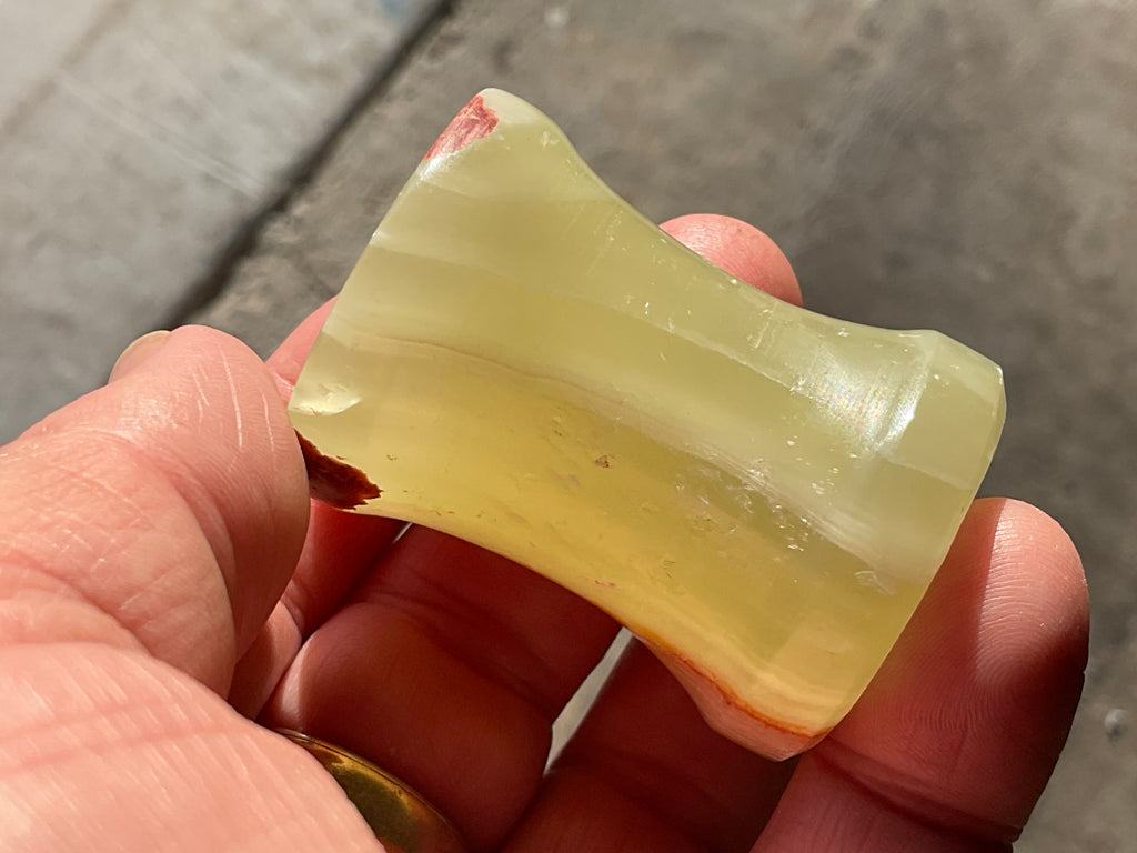 Green Banded Onyx (Calcite) Pedestal Style Sphere Stand 4C