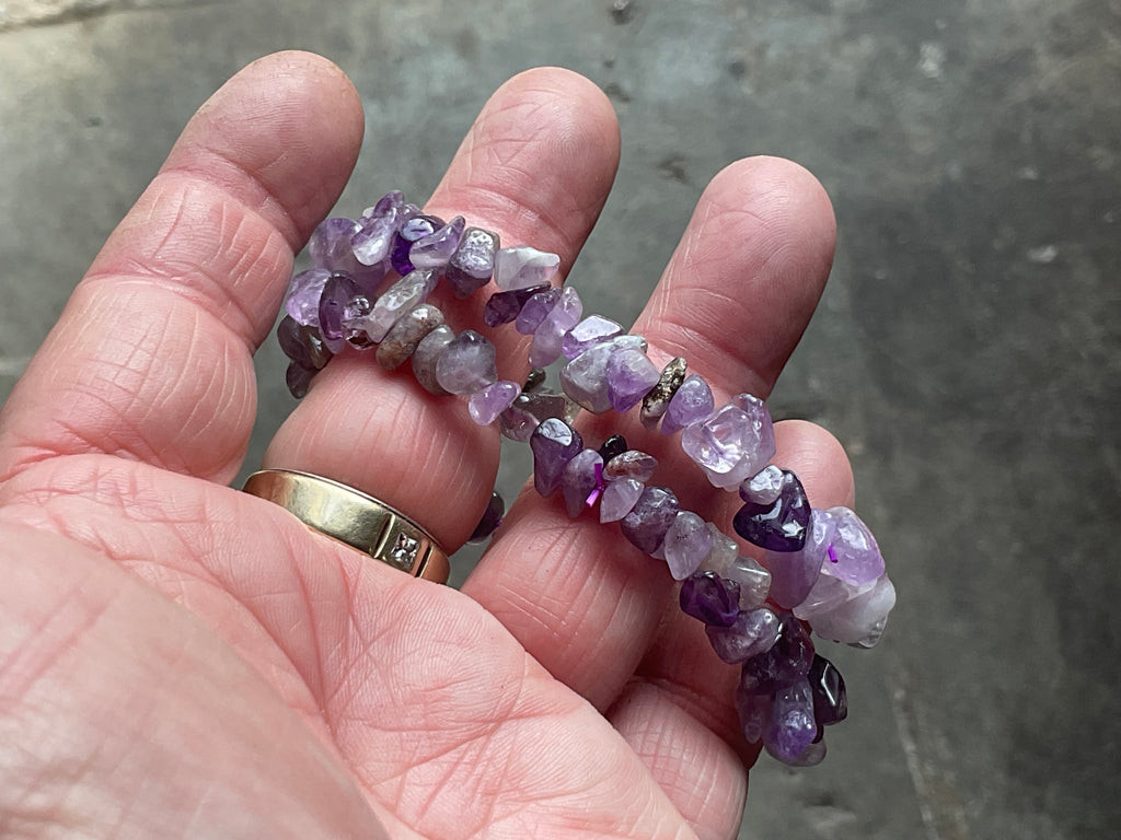 Amethyst Stone Chip Bracelet
