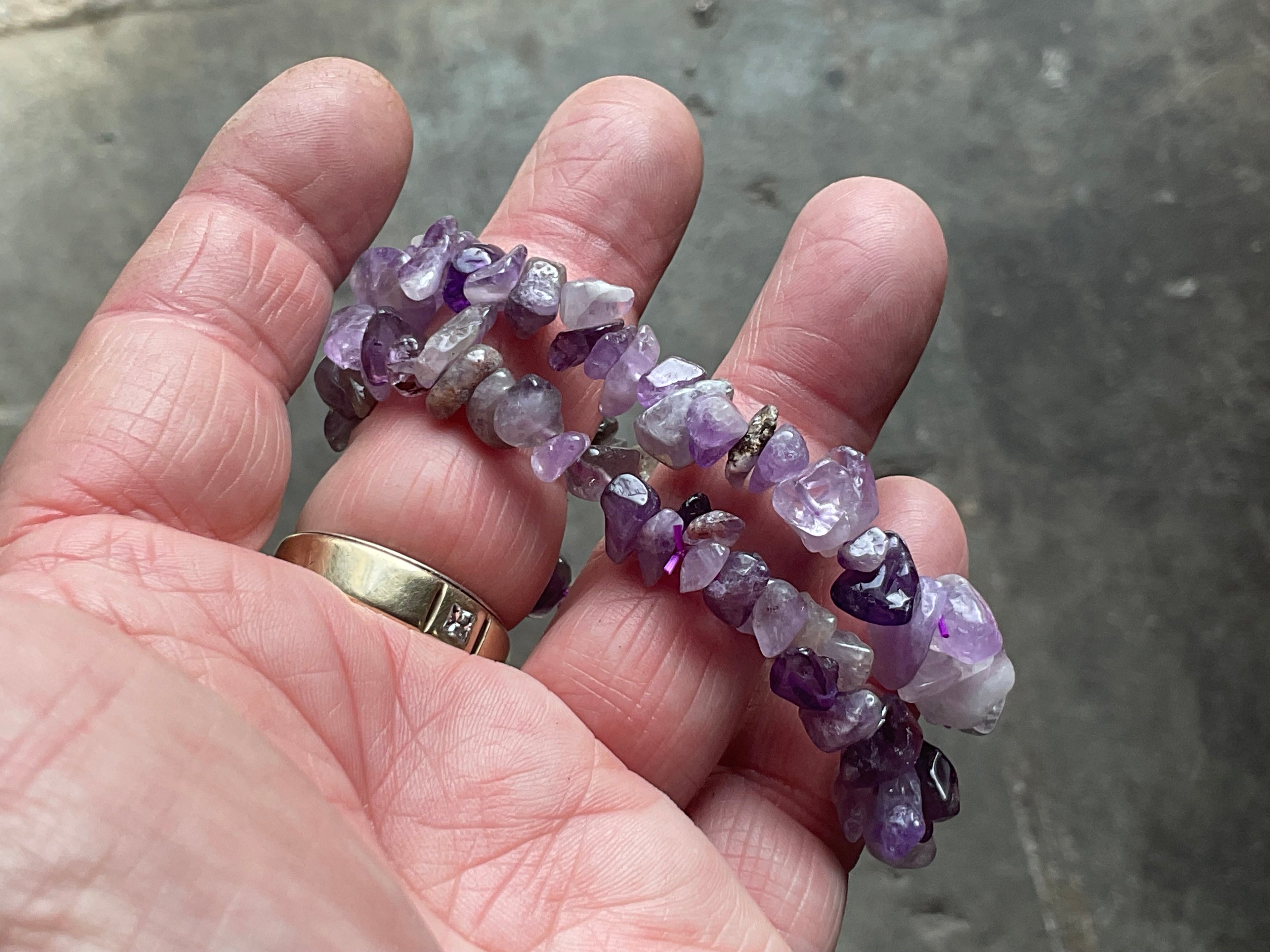 Amethyst Stone Chip Bracelet