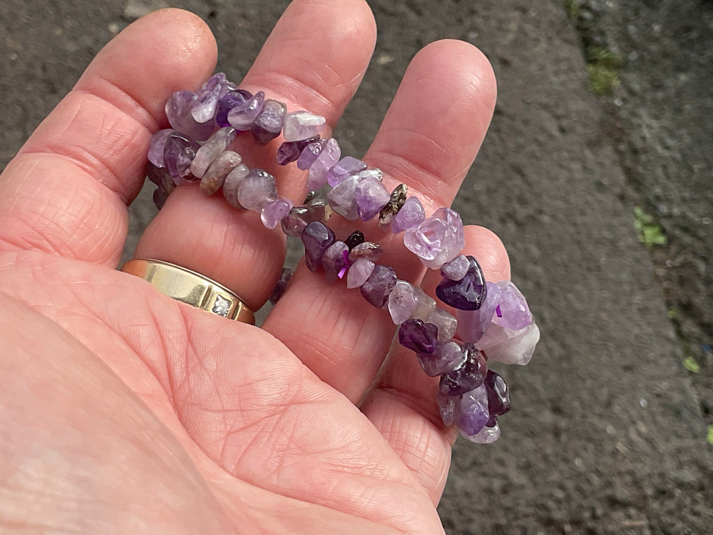 Amethyst Stone Chip Bracelet