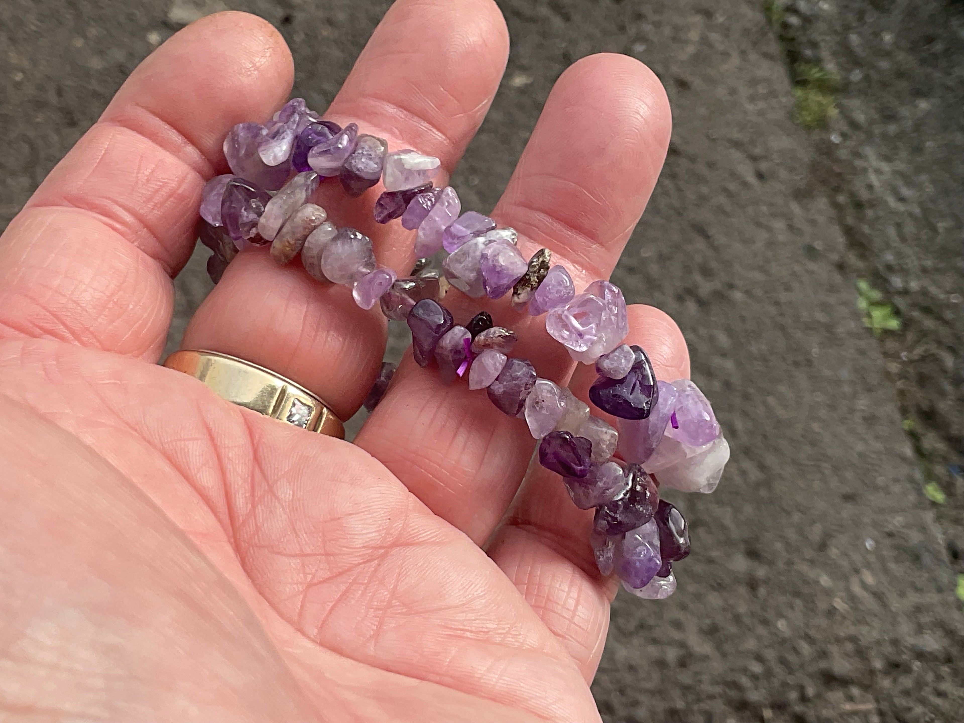 Amethyst Stone Chip Bracelet
