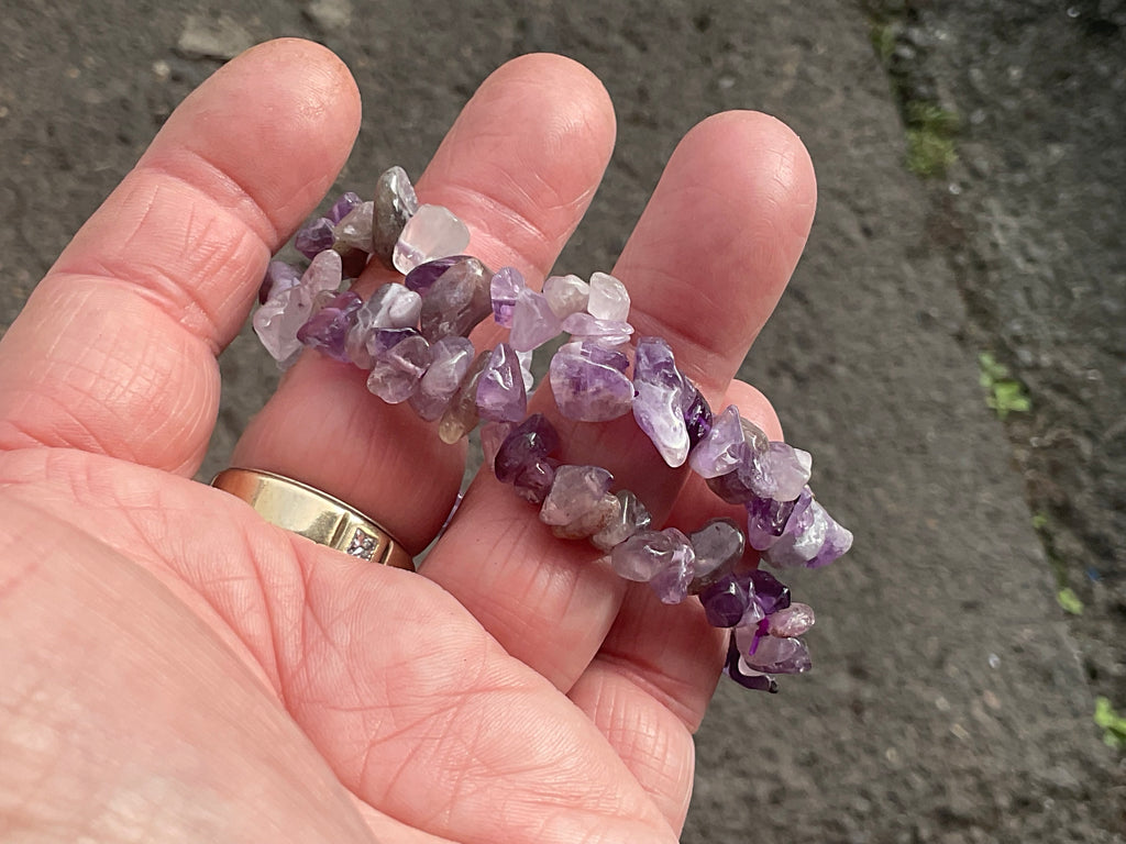 Amethyst Stone Chip Bracelet