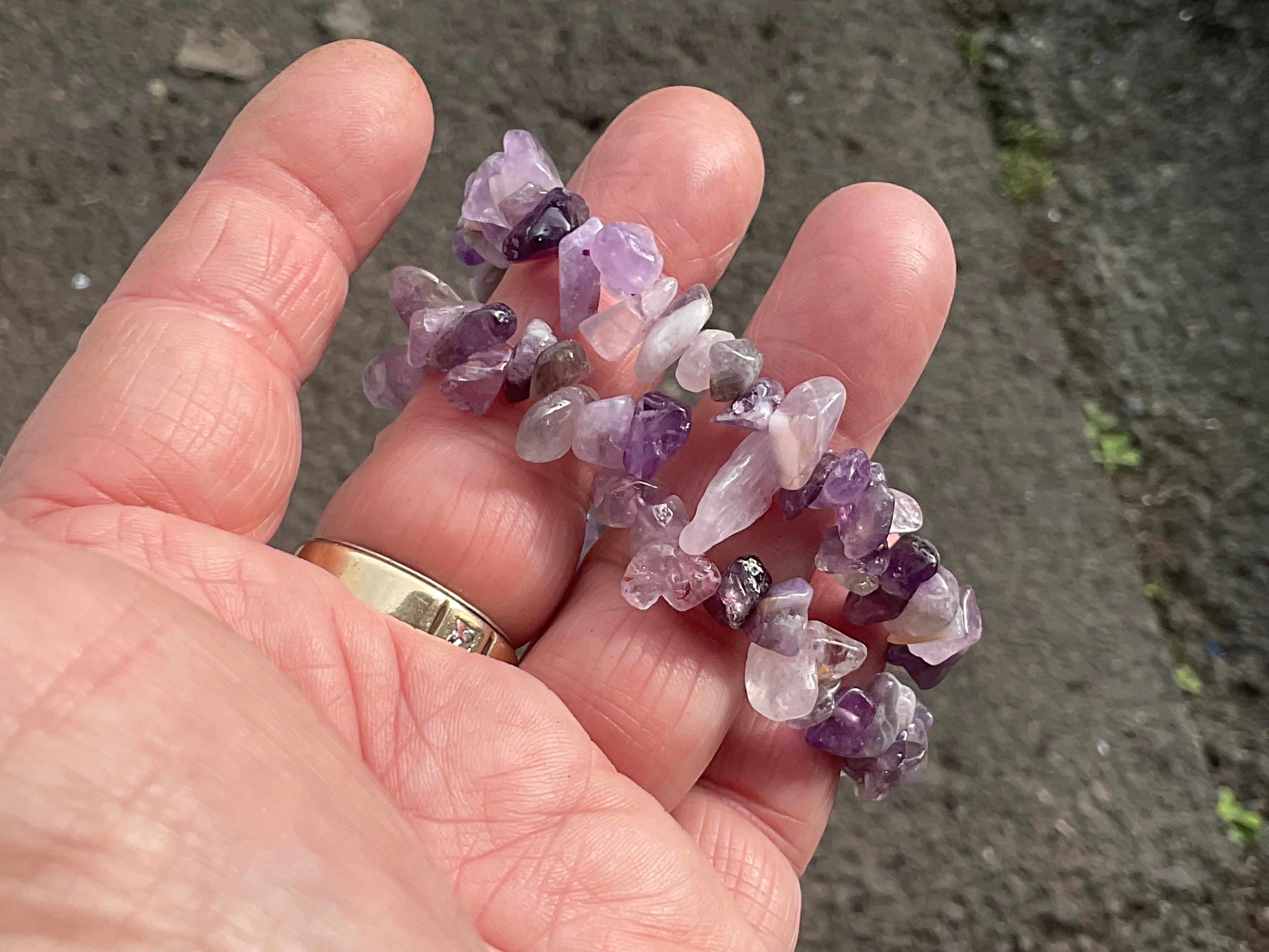 Amethyst Stone Chip Bracelet