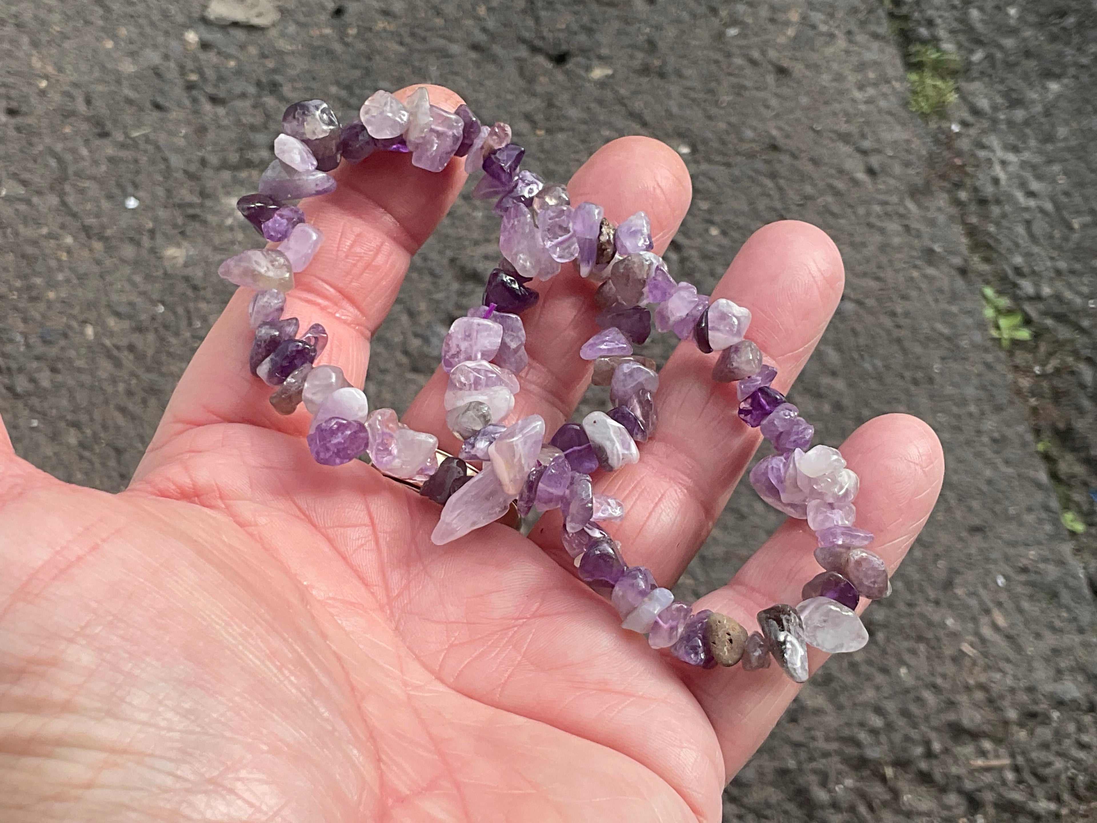 Amethyst Stone Chip Bracelet