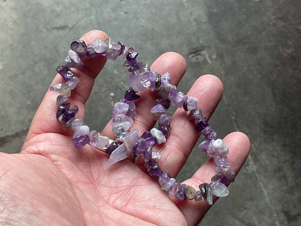 Amethyst Stone Chip Bracelet