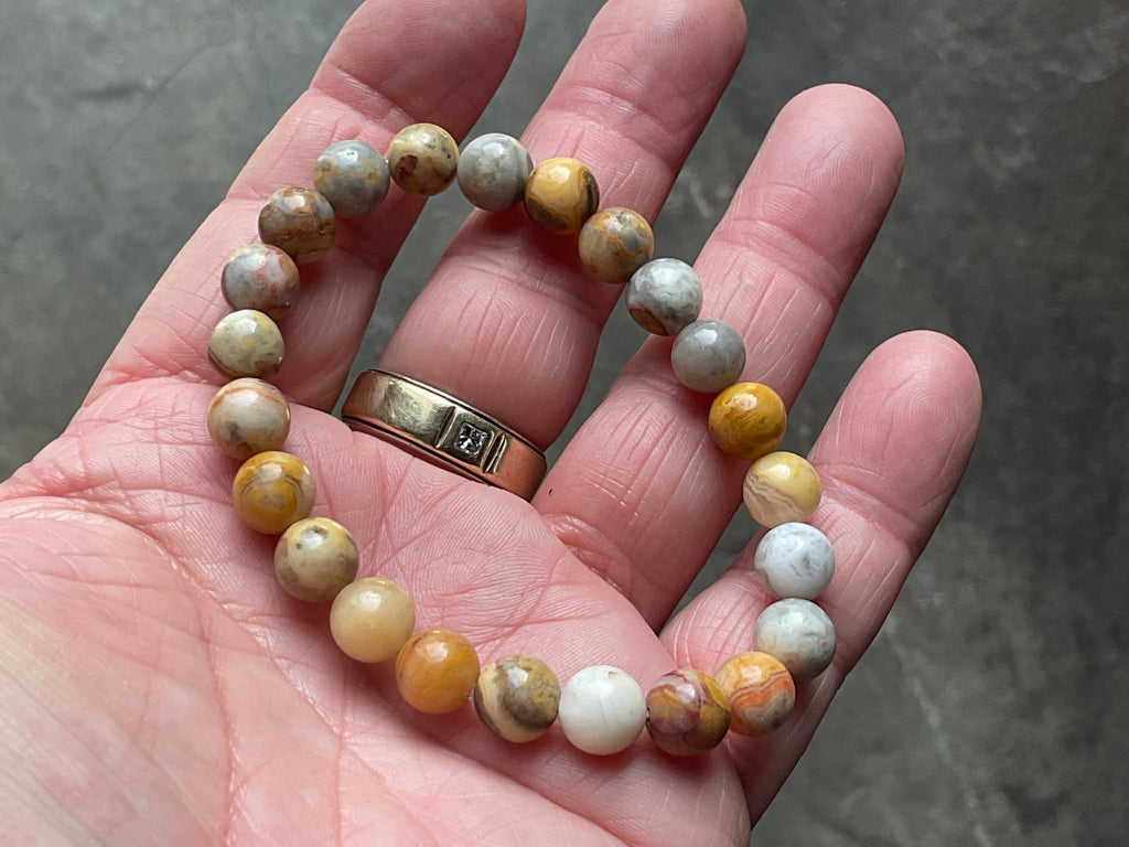 Crazy Lace Agate 8mm Bead Bracelet