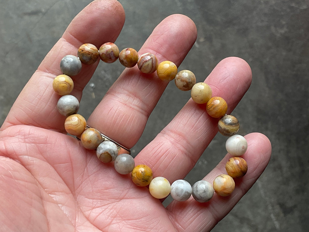 Crazy Lace Agate 8mm Bead Bracelet