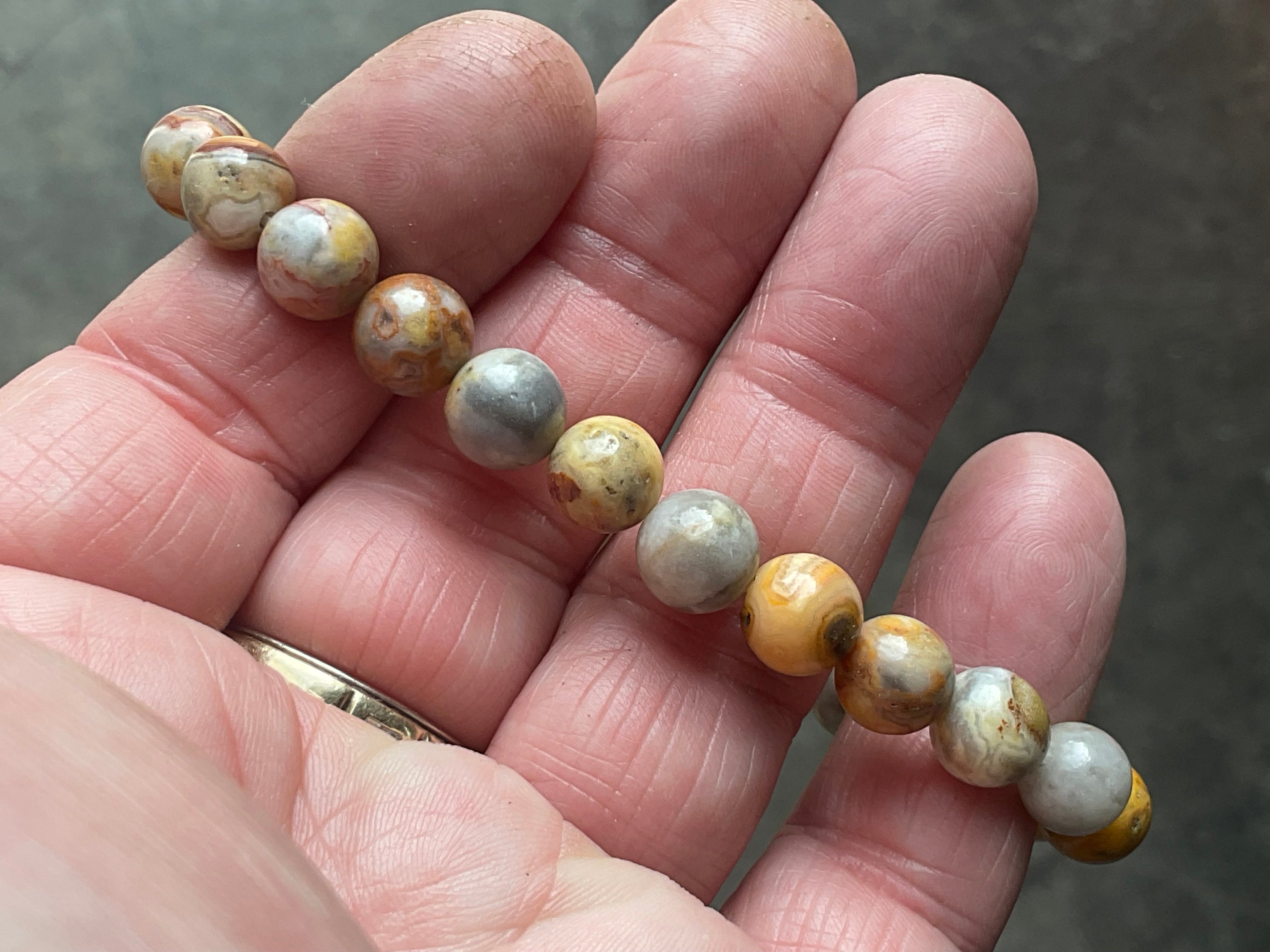 Crazy Lace Agate 8mm Bead Bracelet