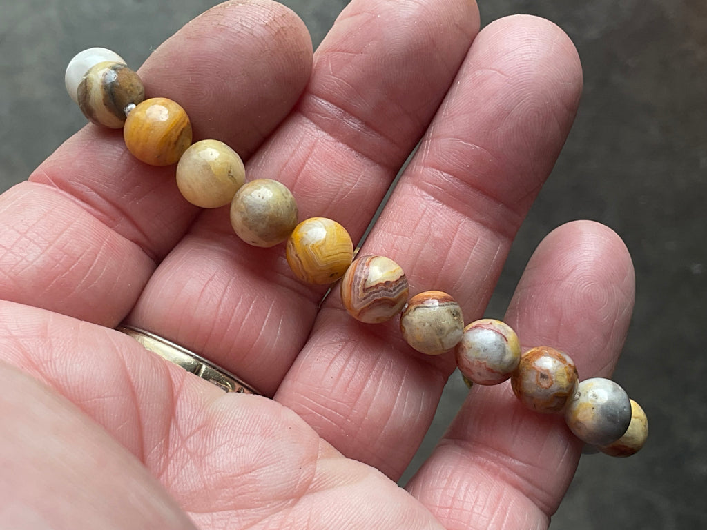 Crazy Lace Agate 8mm Bead Bracelet
