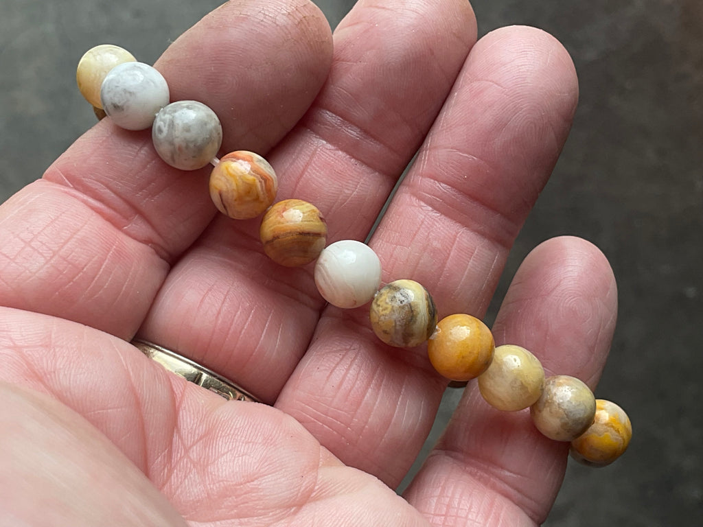 Crazy Lace Agate 8mm Bead Bracelet
