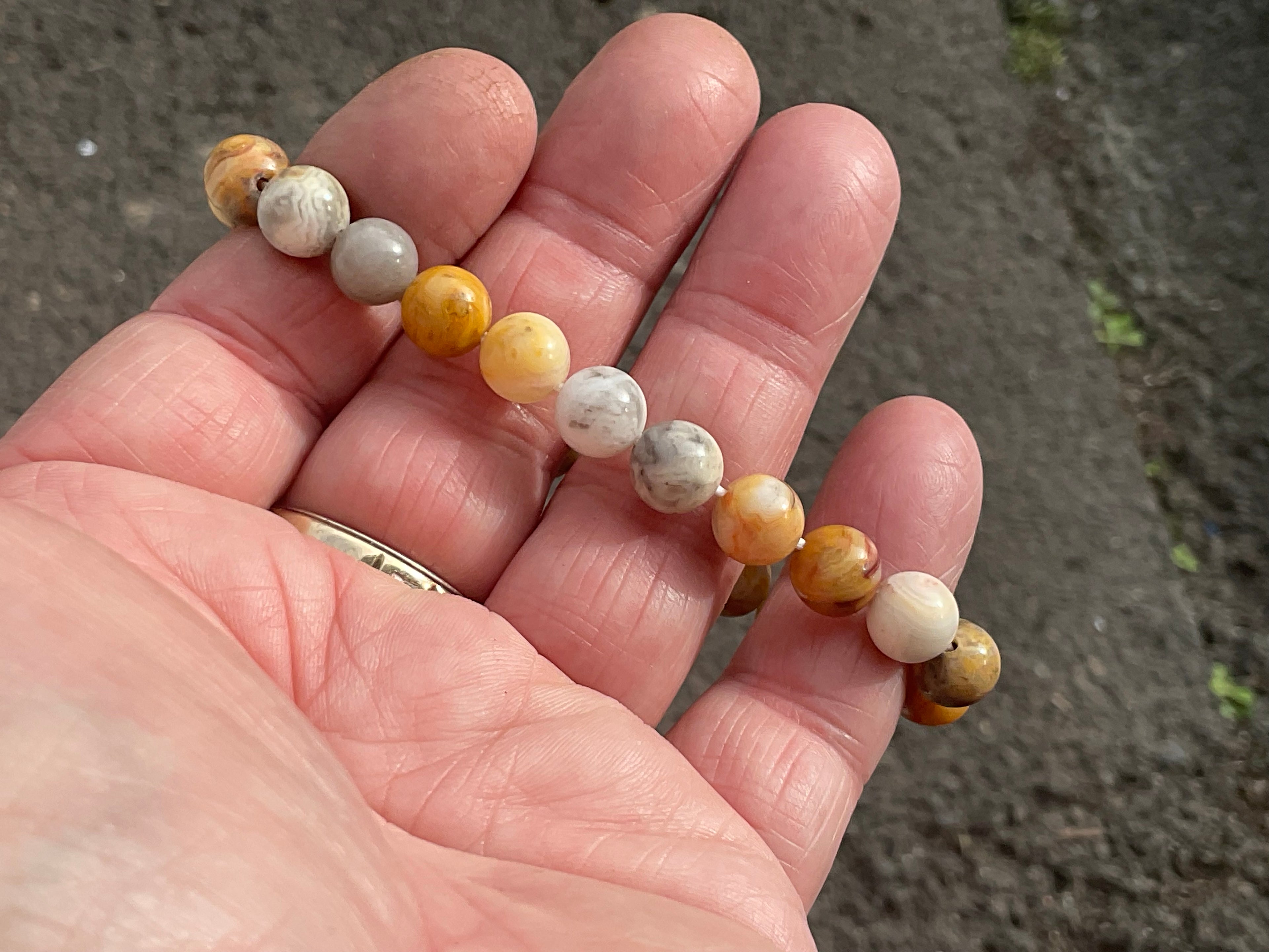 Crazy Lace Agate 8mm Bead Bracelet