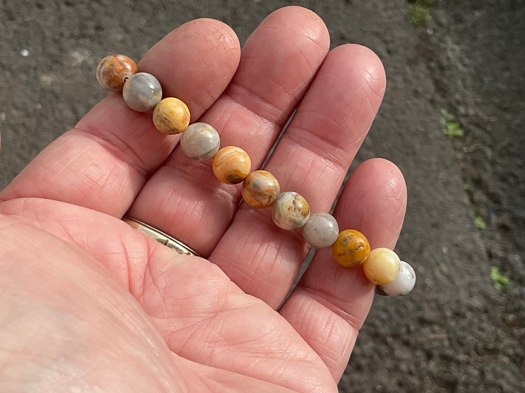 Crazy Lace Agate 8mm Bead Bracelet