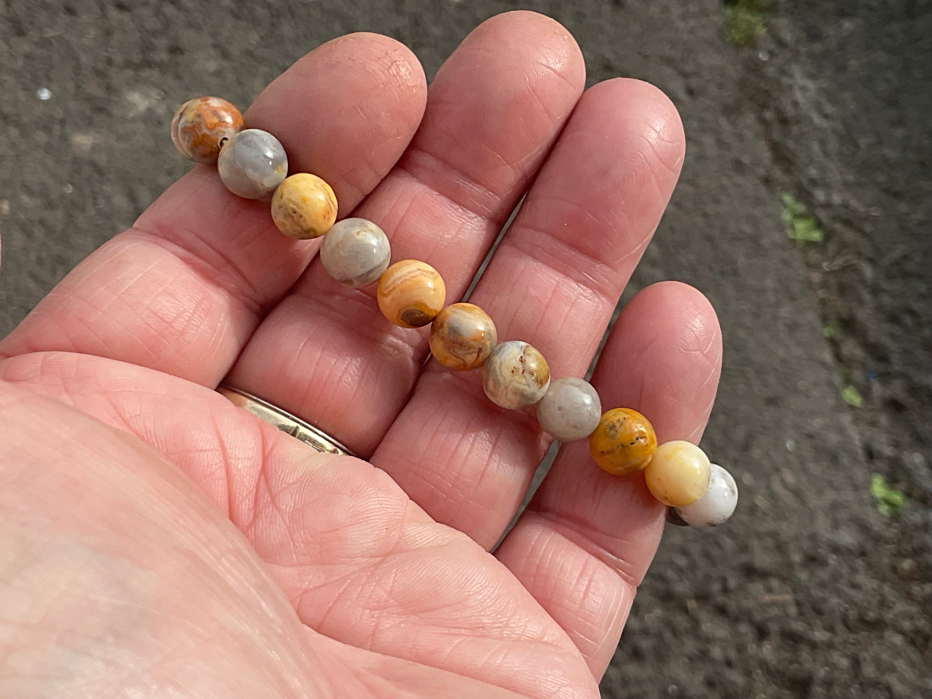 Crazy Lace Agate 8mm Bead Bracelet