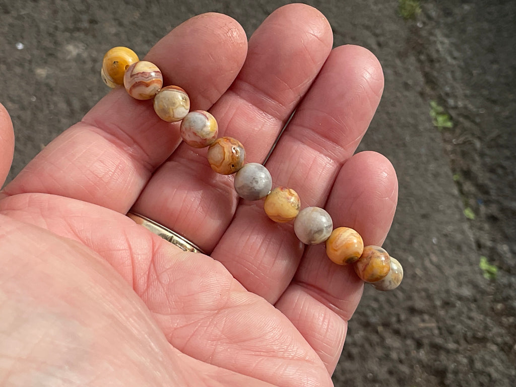 Crazy Lace Agate 8mm Bead Bracelet