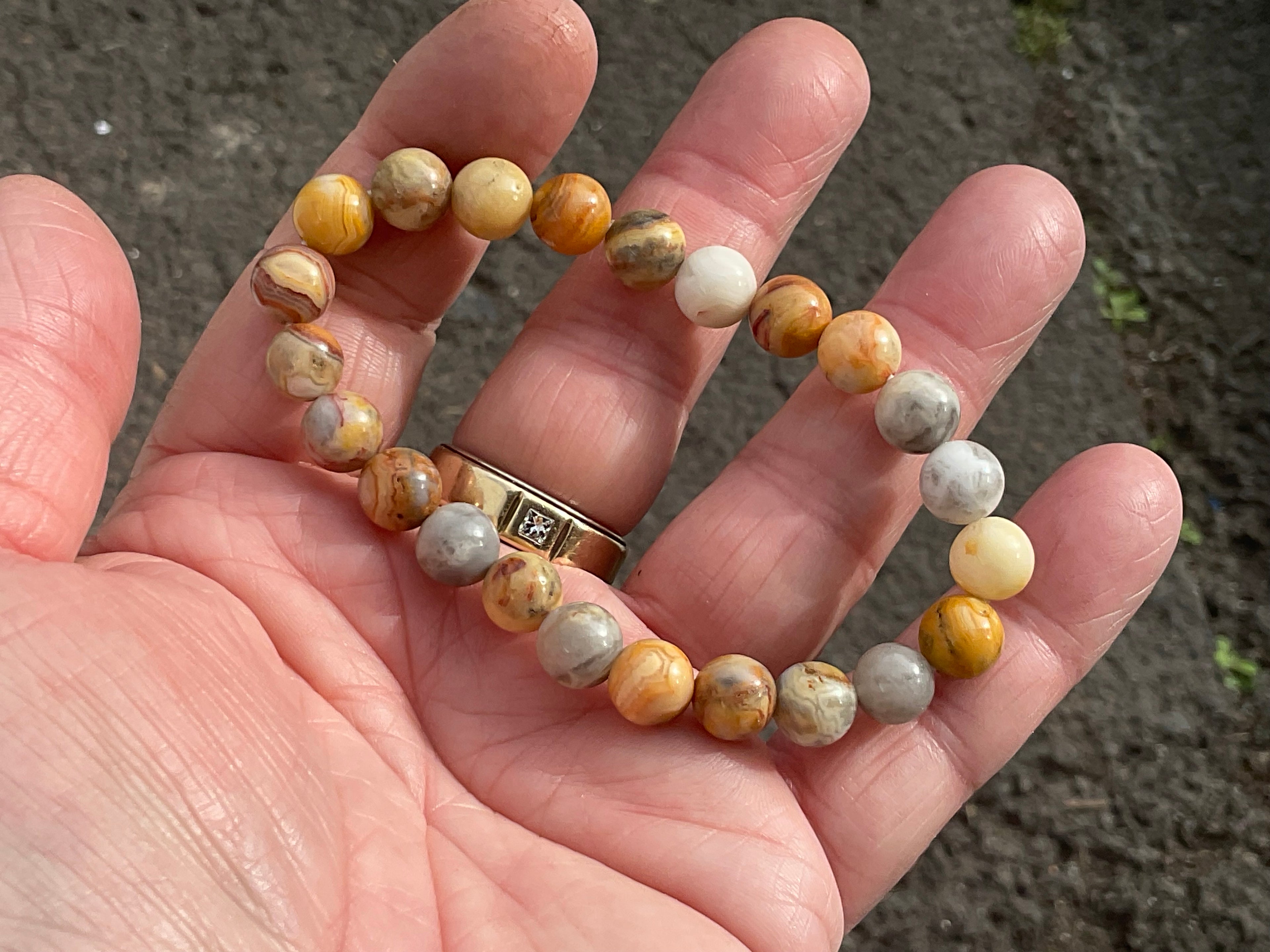Crazy Lace Agate 8mm Bead Bracelet