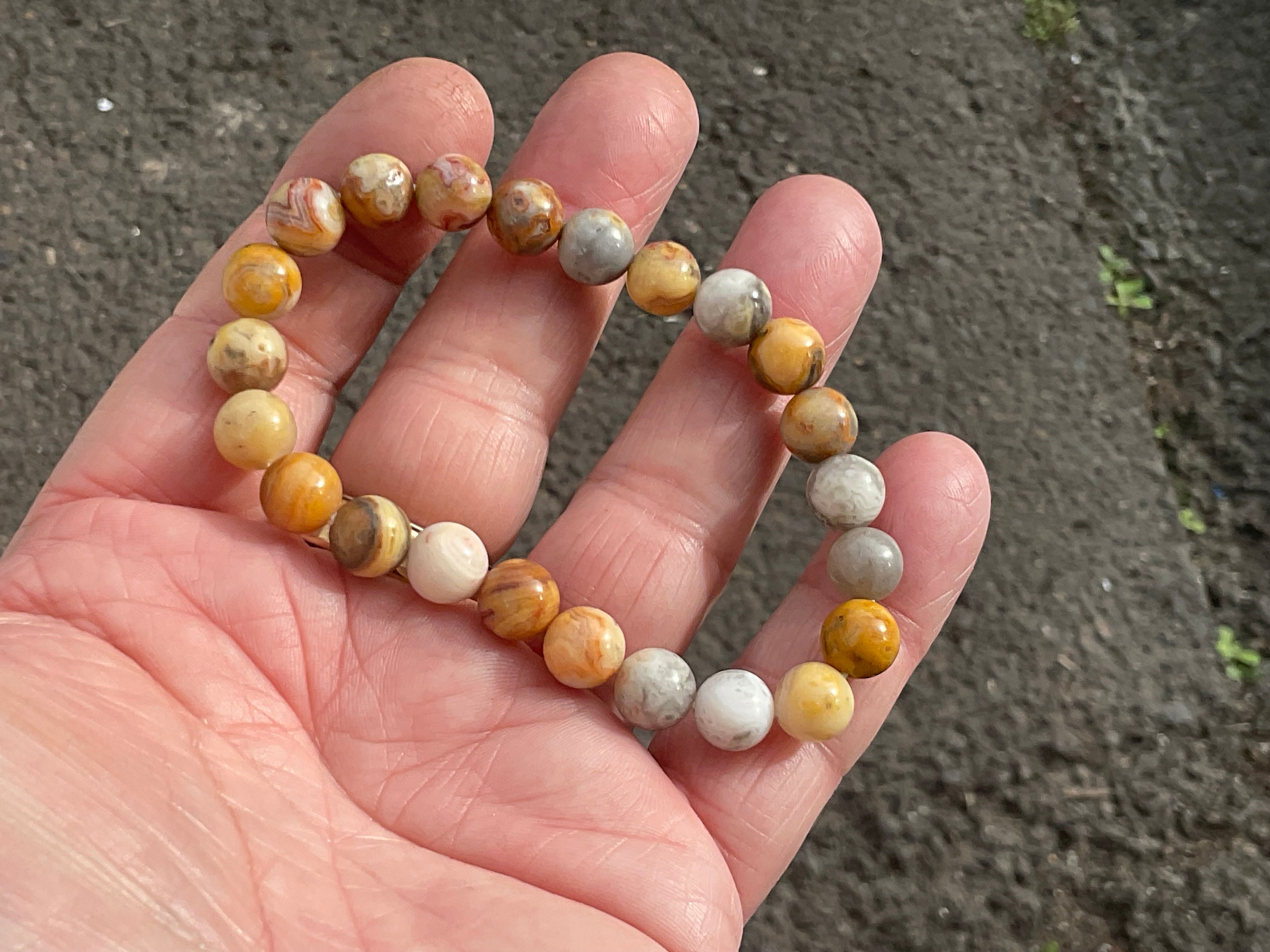 Crazy Lace Agate 8mm Bead Bracelet