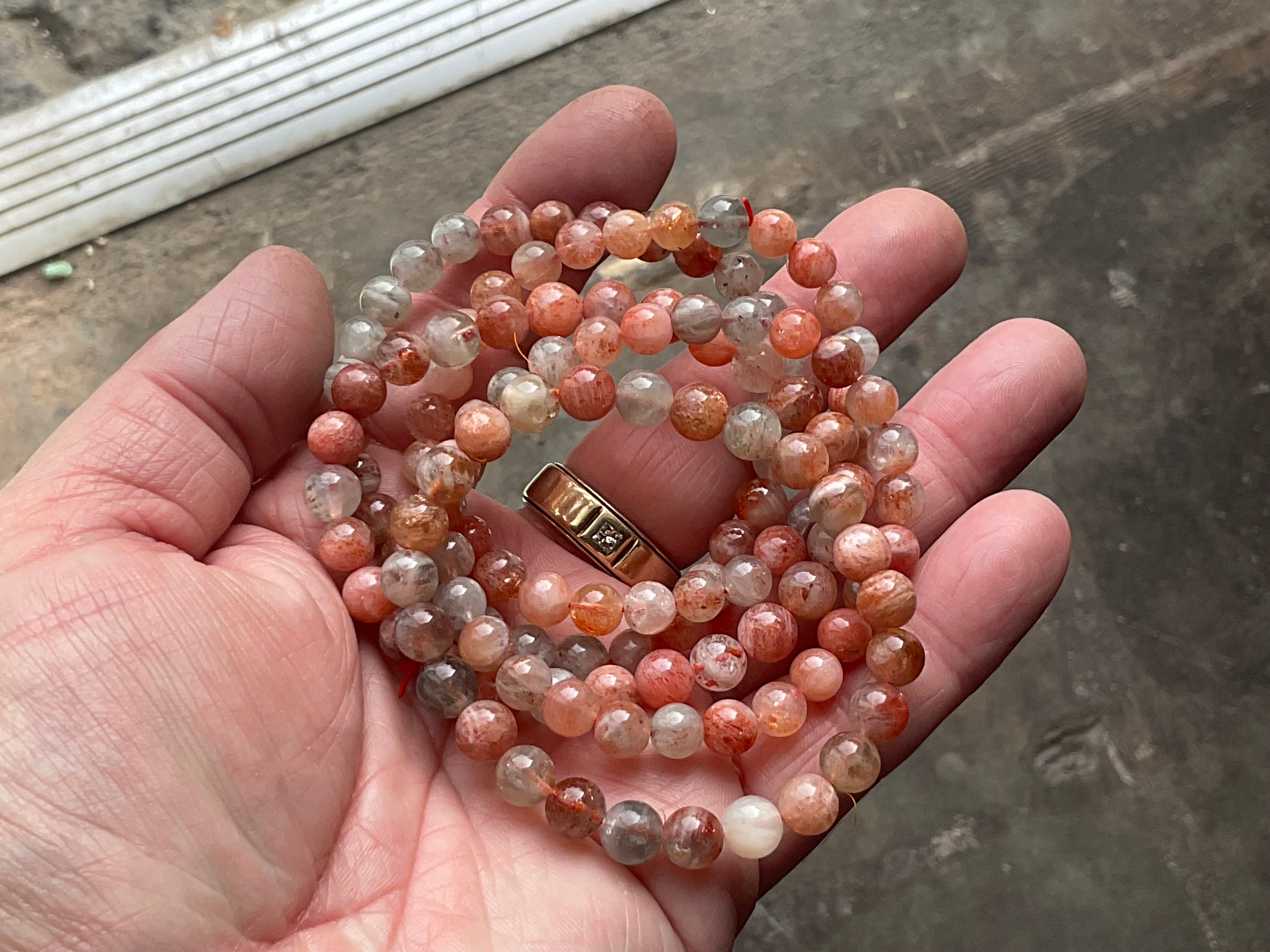 Sunstone 6mm Bead Bracelet