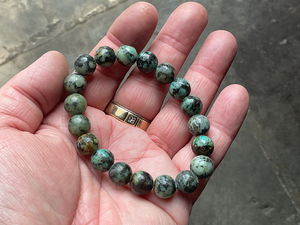 10mm African Turquoise (Jasper) Bead Bracelet