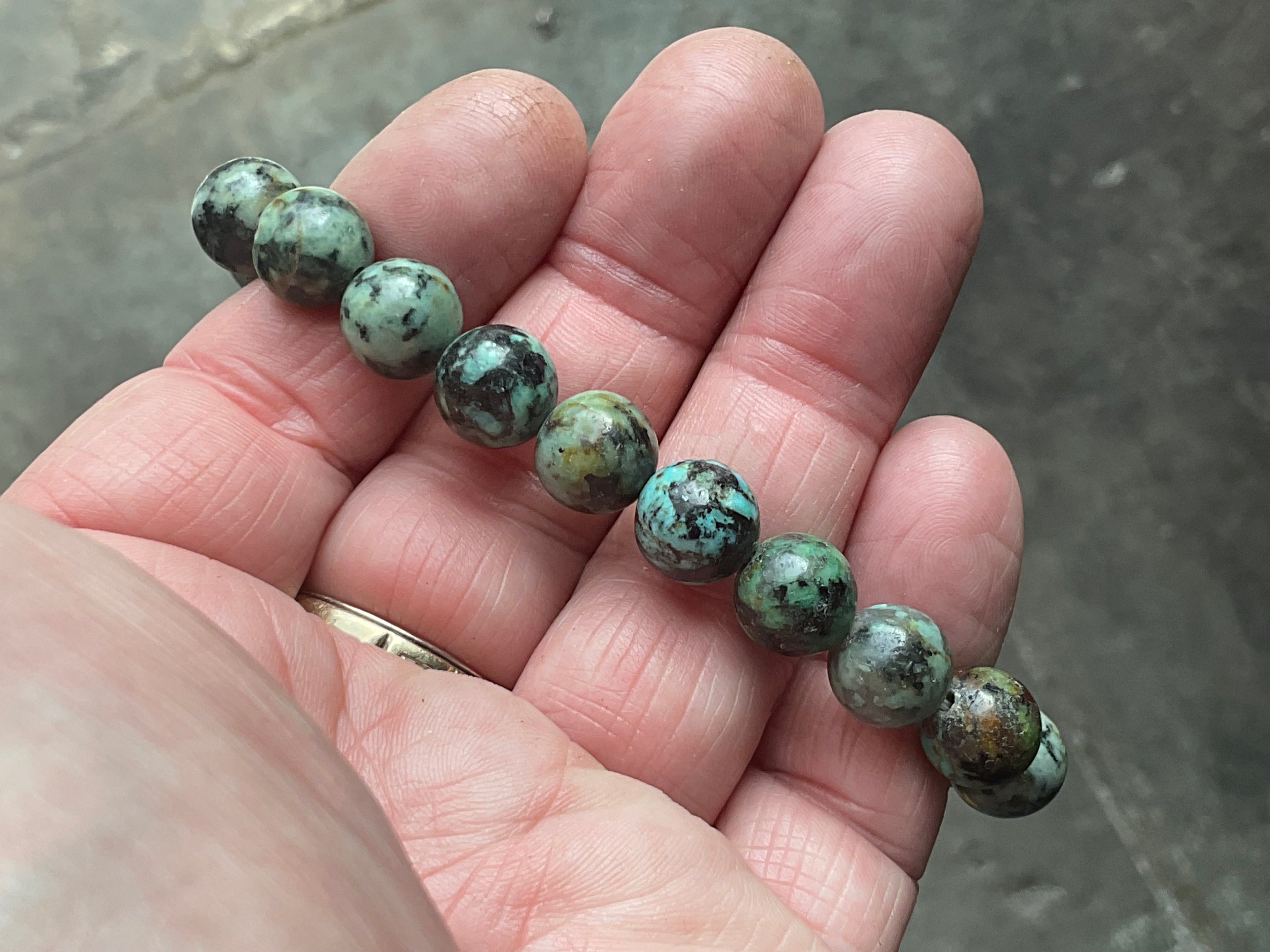 10mm African Turquoise (Jasper) Bead Bracelet