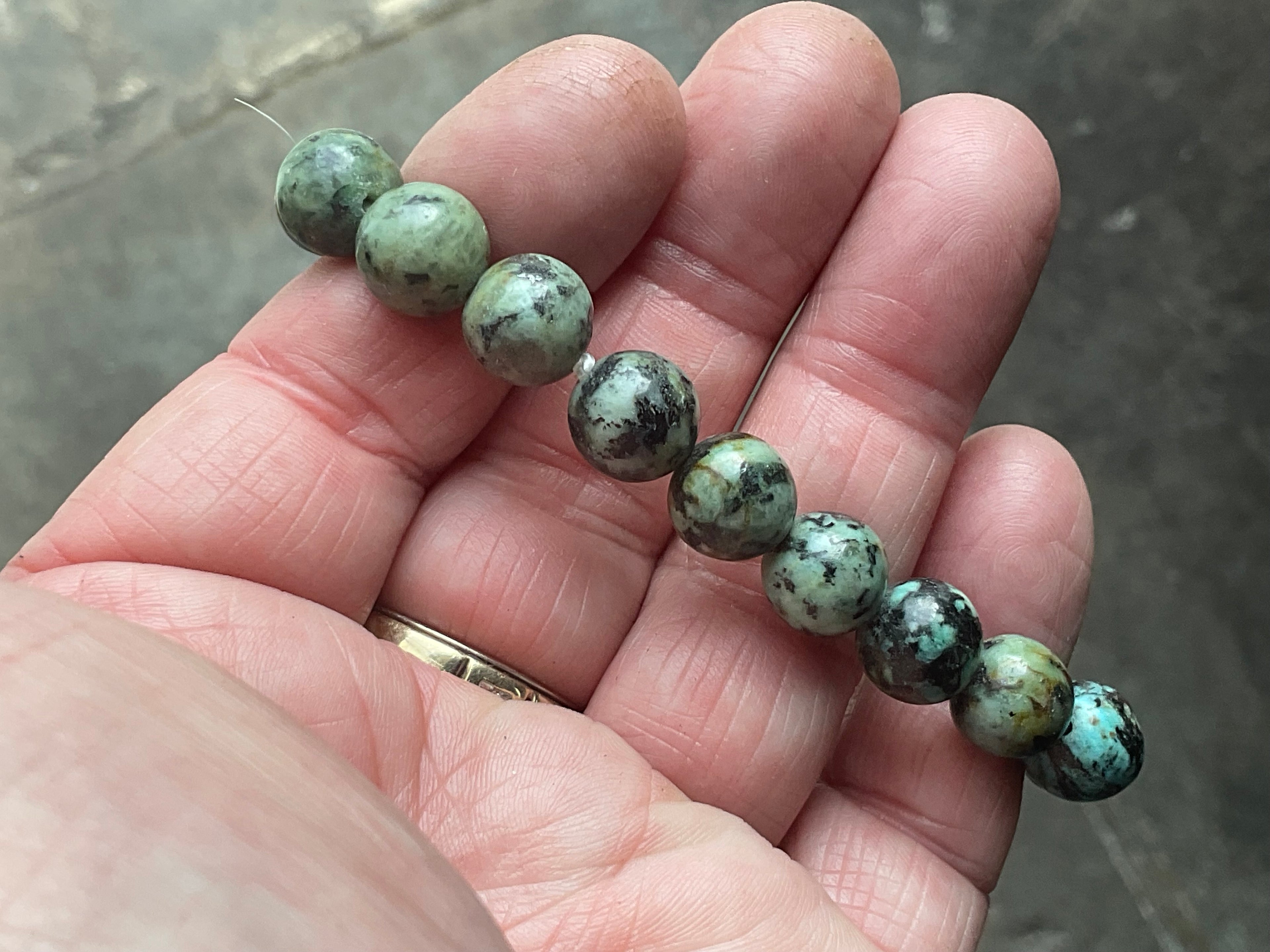 10mm African Turquoise (Jasper) Bead Bracelet