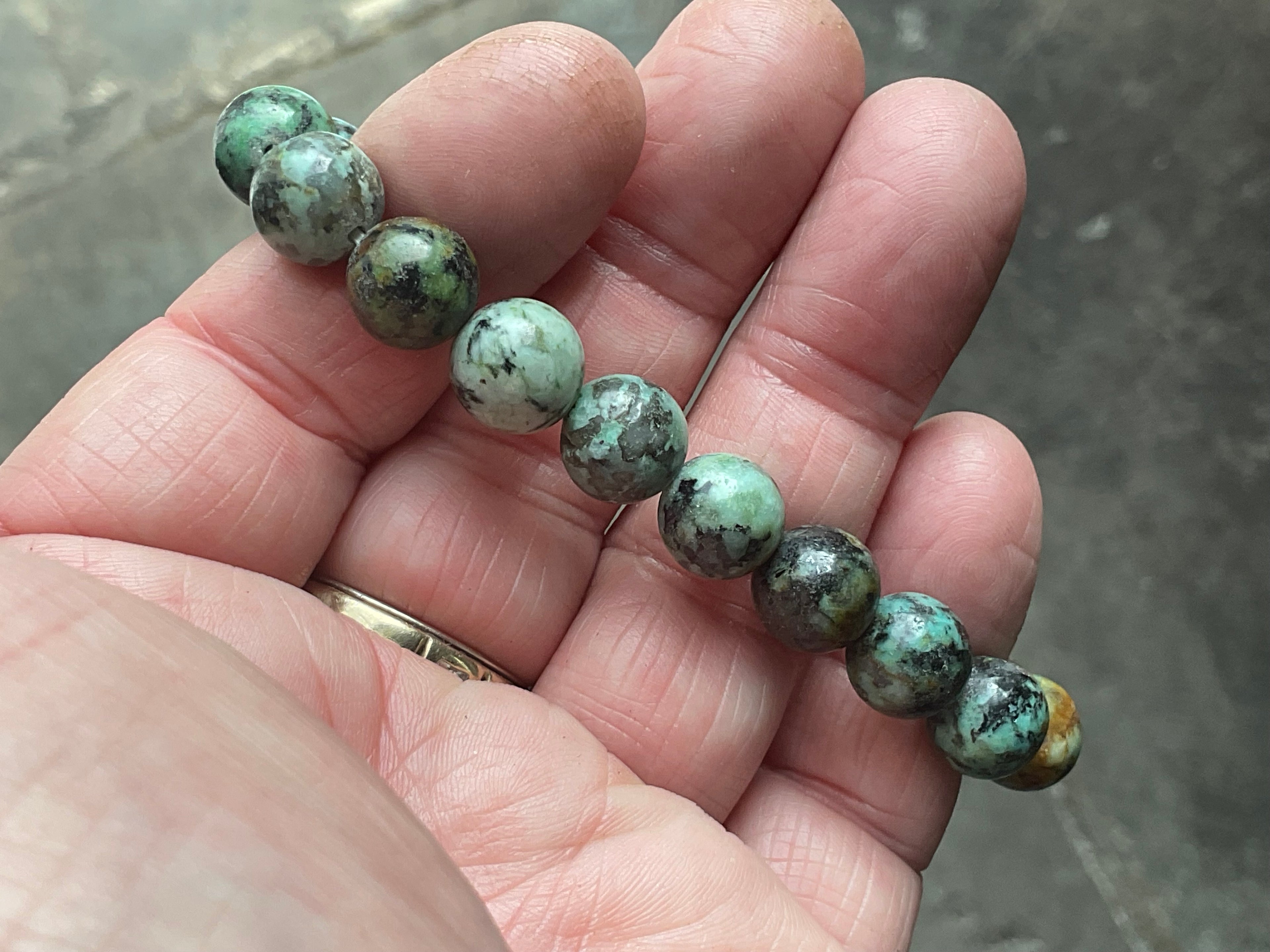 10mm African Turquoise (Jasper) Bead Bracelet