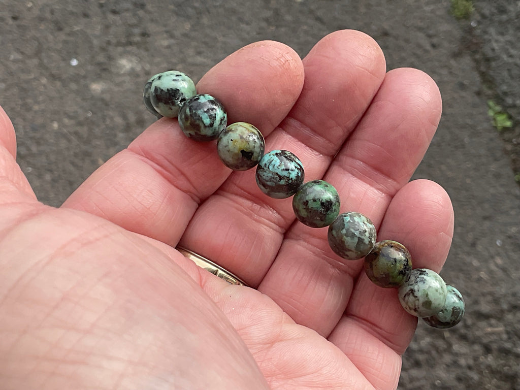 10mm African Turquoise (Jasper) Bead Bracelet