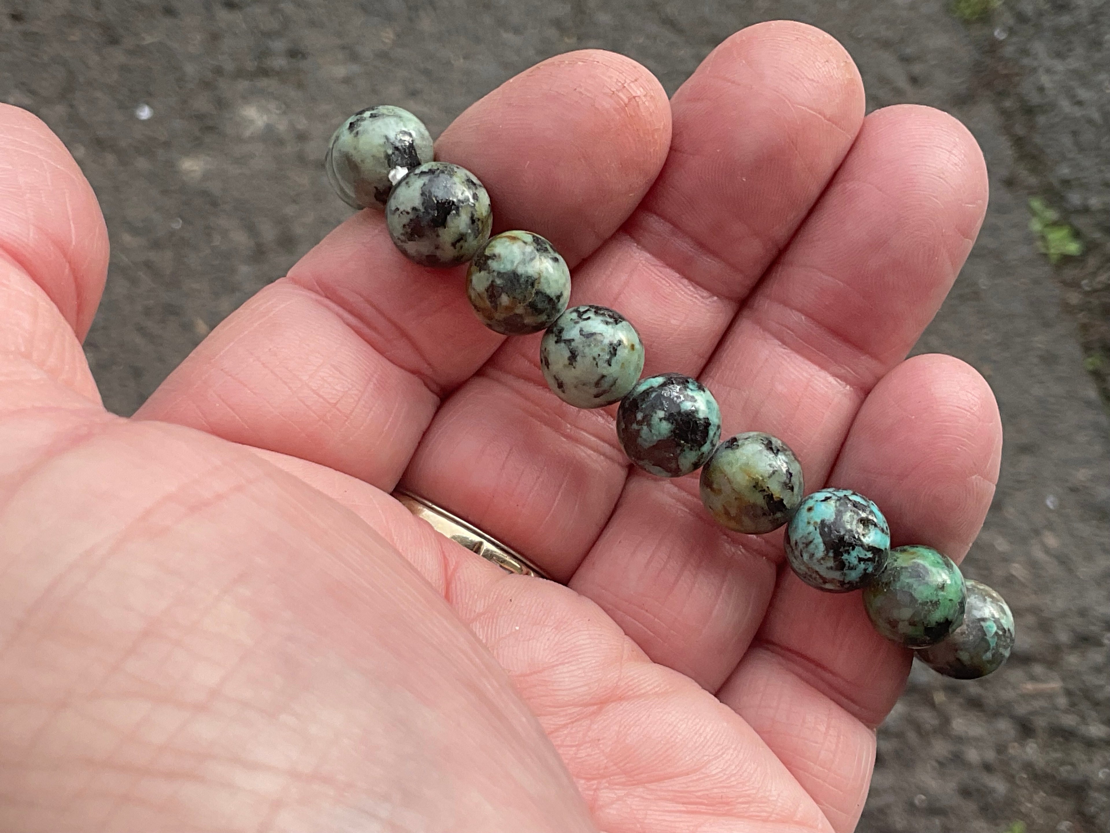 10mm African Turquoise (Jasper) Bead Bracelet