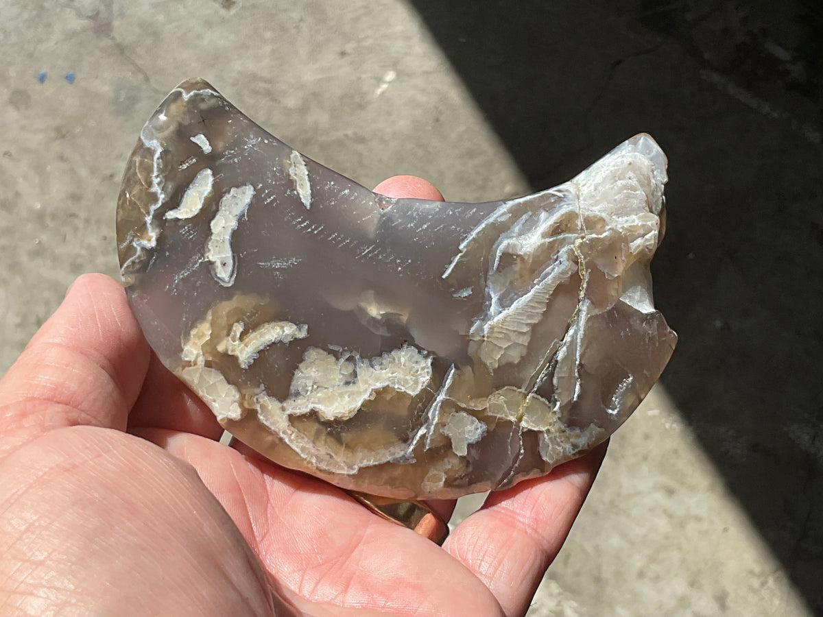 192g “Volcano Agate” Crescent Moon 1A