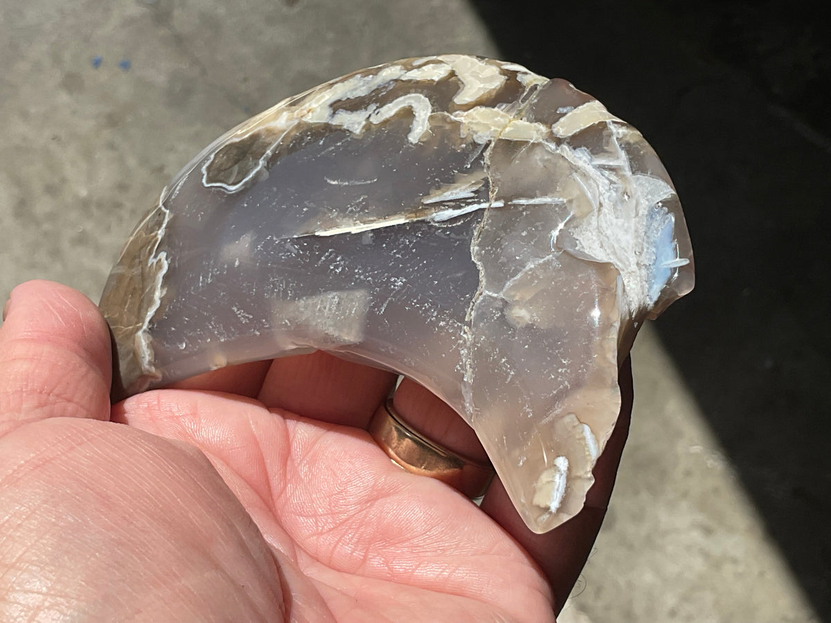192g “Volcano Agate” Crescent Moon 1A