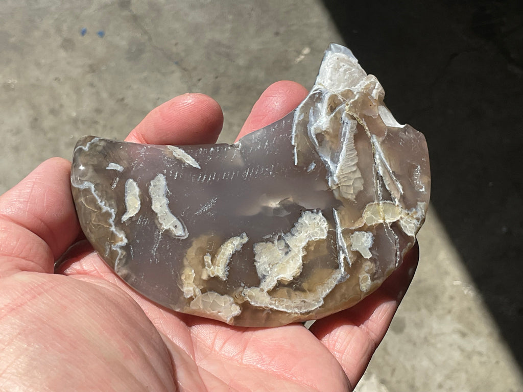 192g “Volcano Agate” Crescent Moon 1A