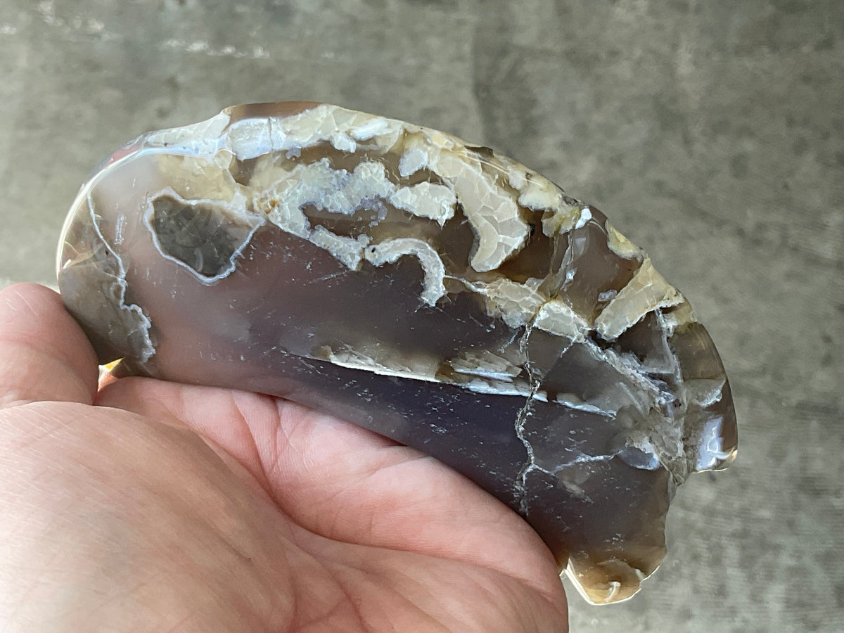 192g “Volcano Agate” Crescent Moon 1A