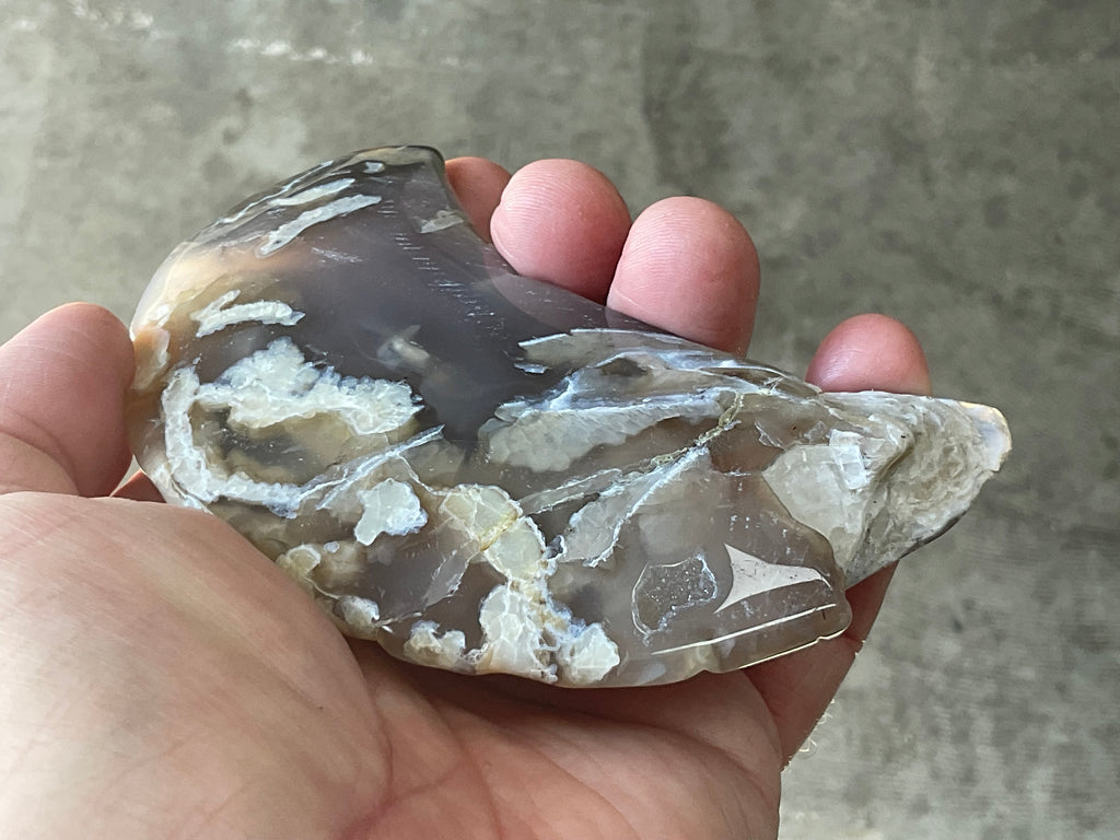 192g “Volcano Agate” Crescent Moon 1A
