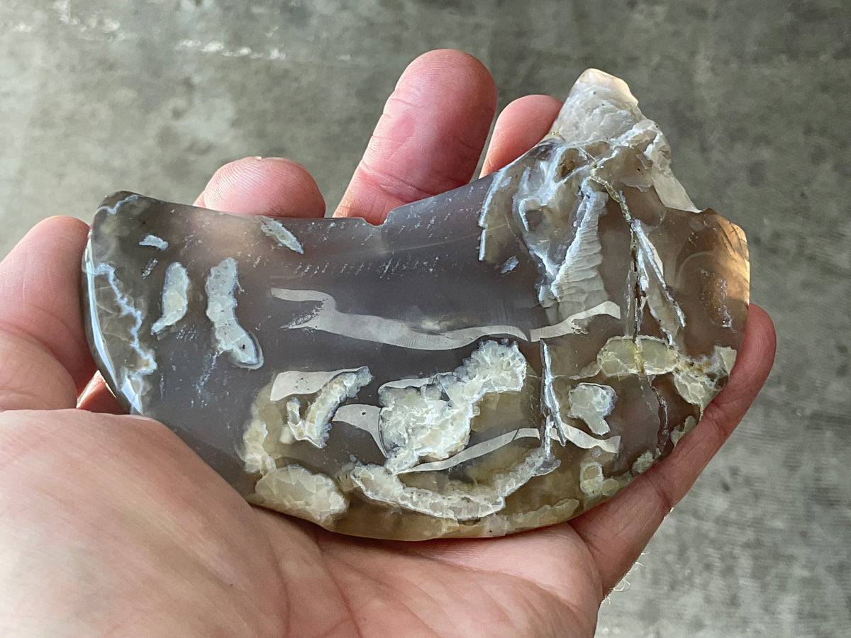 192g “Volcano Agate” Crescent Moon 1A