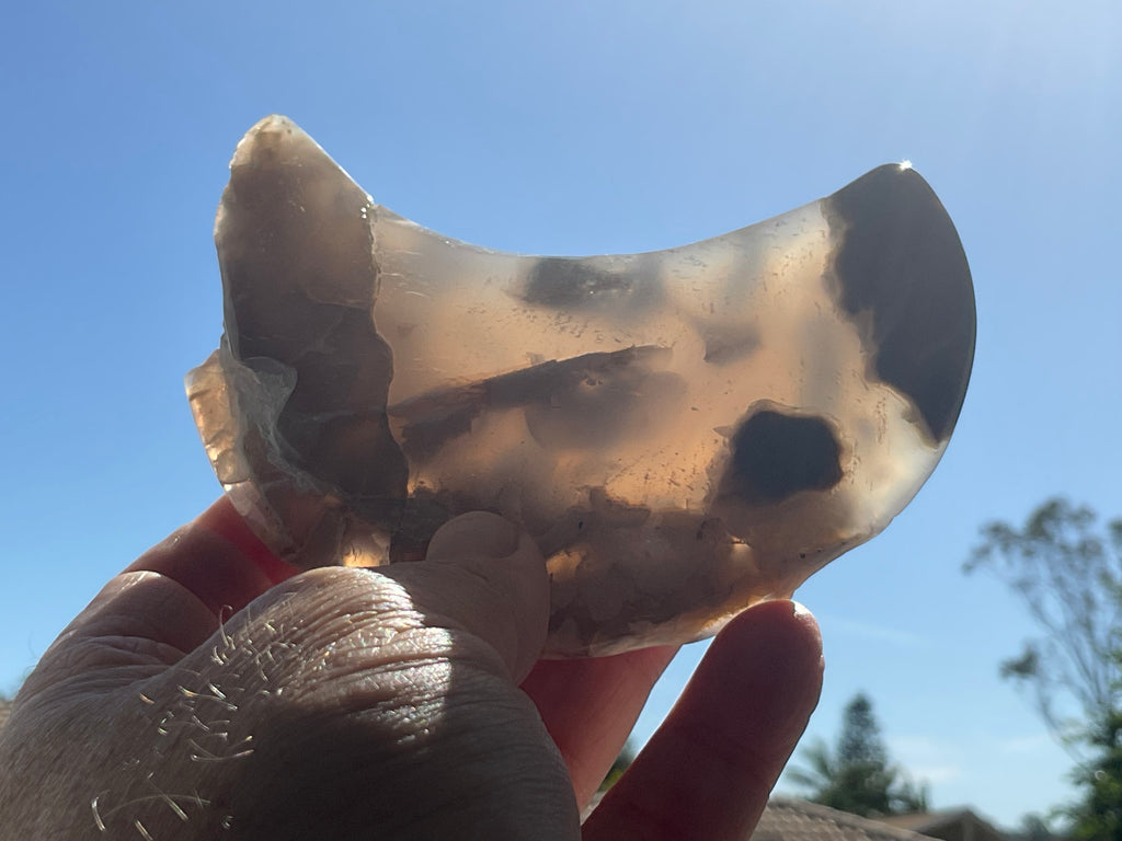 192g “Volcano Agate” Crescent Moon 1A
