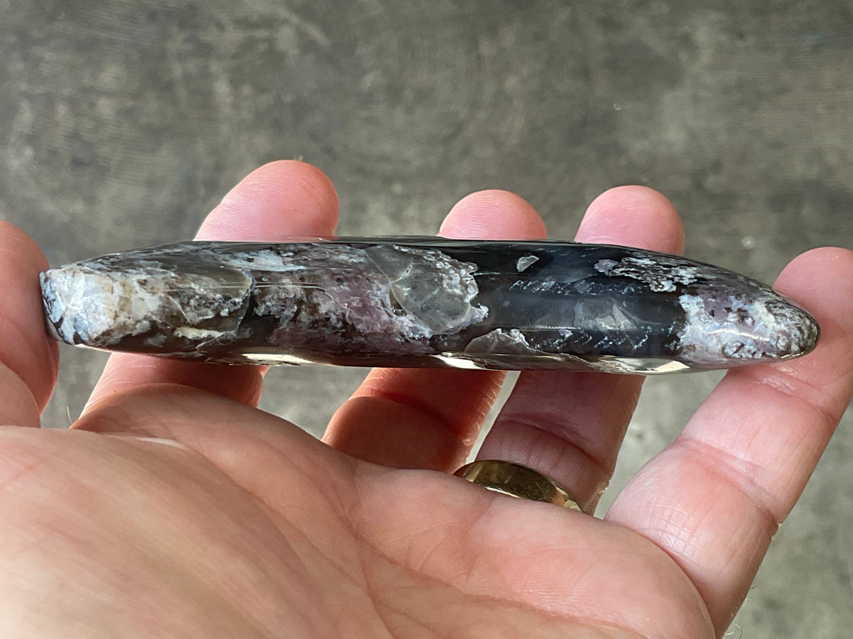 144g “Volcano Agate” Crescent Moon 1B
