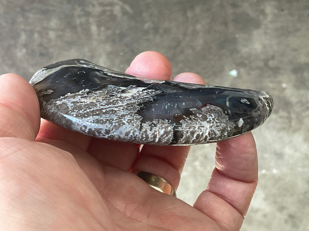 144g “Volcano Agate” Crescent Moon 1B