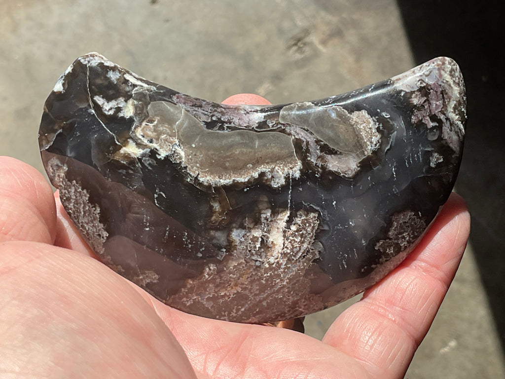 144g “Volcano Agate” Crescent Moon 1B